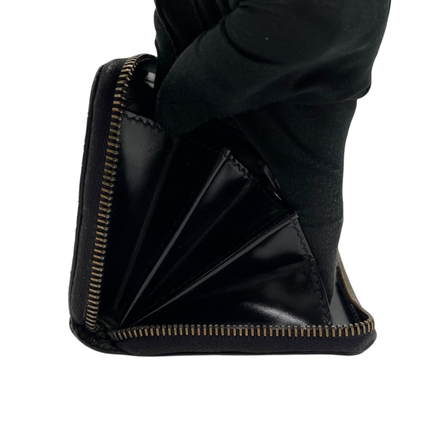 GUCCI グッチ GGインプリメ ラウンドファスナー 長財布 307982 黒 ブラック PVC レザー シルバー金具 メンズ レディース M4