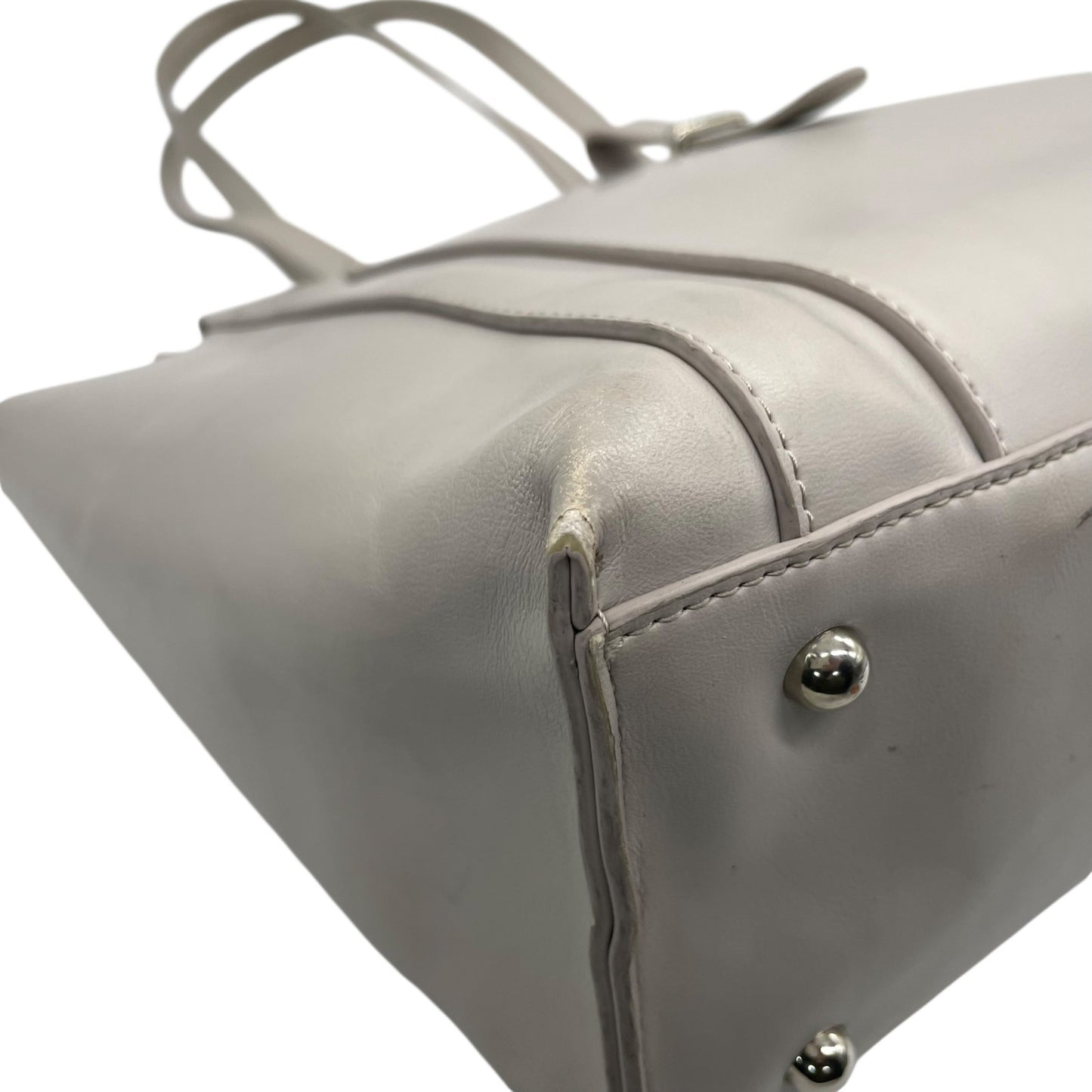 23区 Vingt-trois arrondissements トートバッグ グレー レザー シルバー金具 肩掛け可 A4収納可 上品 シンプル ビジネス 通勤 通学 レディース U11