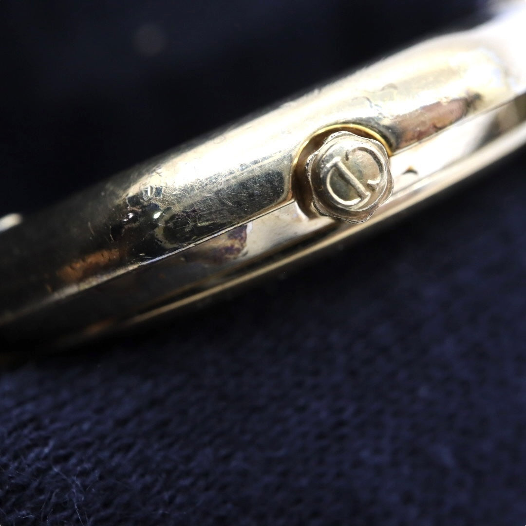 【美品／電池交換済】クリスチャンディオール 腕時計 45.134 レディース クオーツ デイト オクタゴン 八角形 ゴールド ホワイト文字盤 コンビブレス ヴィンテージ クラシック エレガント SWISS MADE クリーニング済 G2