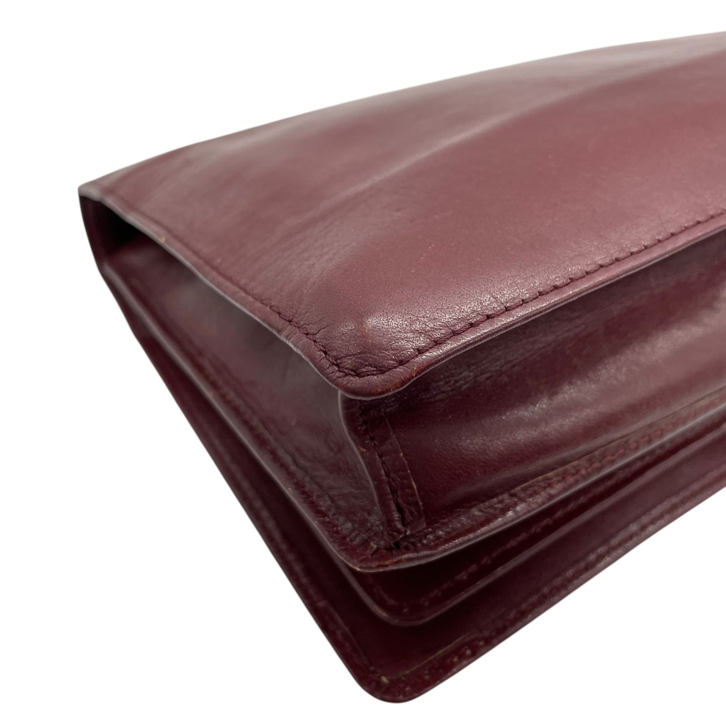 Cartier カルティエ マストライン クラッチバッグ セカンドバッグ 赤 ボルドー ワインレッド レザー 2Cモチーフ メンズ A1