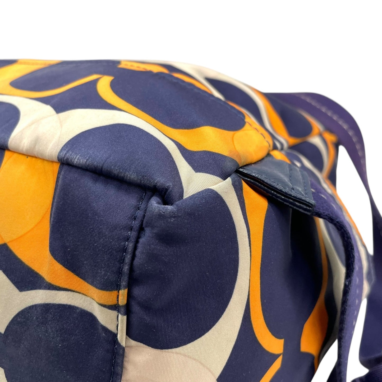 コーチ COACH リュックサック バックパック リュック デイパック F23909 シグネチャー レザー ナイロン 紺 ネイビー オレンジ カジュアル U8