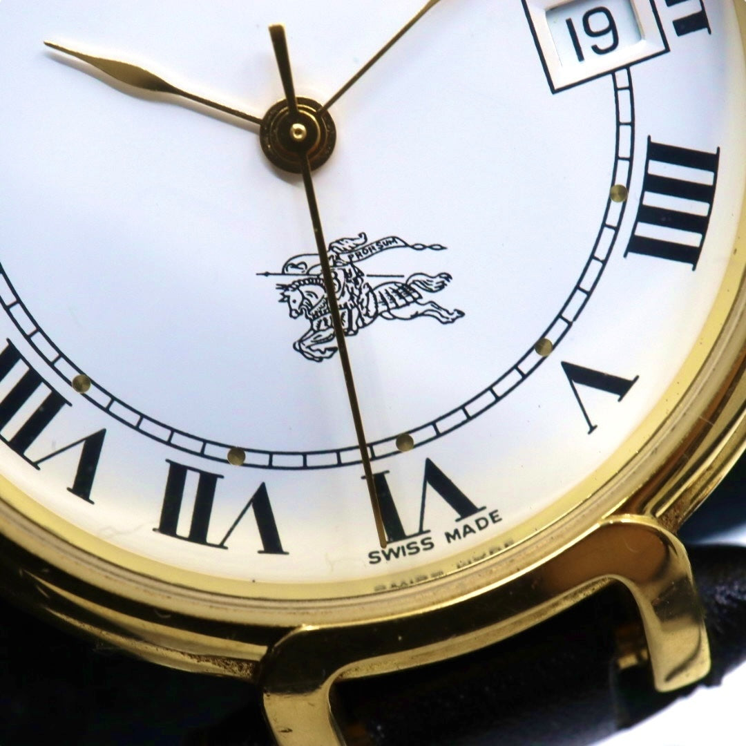 BURBERRY バーバリー 腕時計 ゴールド クオーツ ホワイト文字盤【中古】 ユニセックス