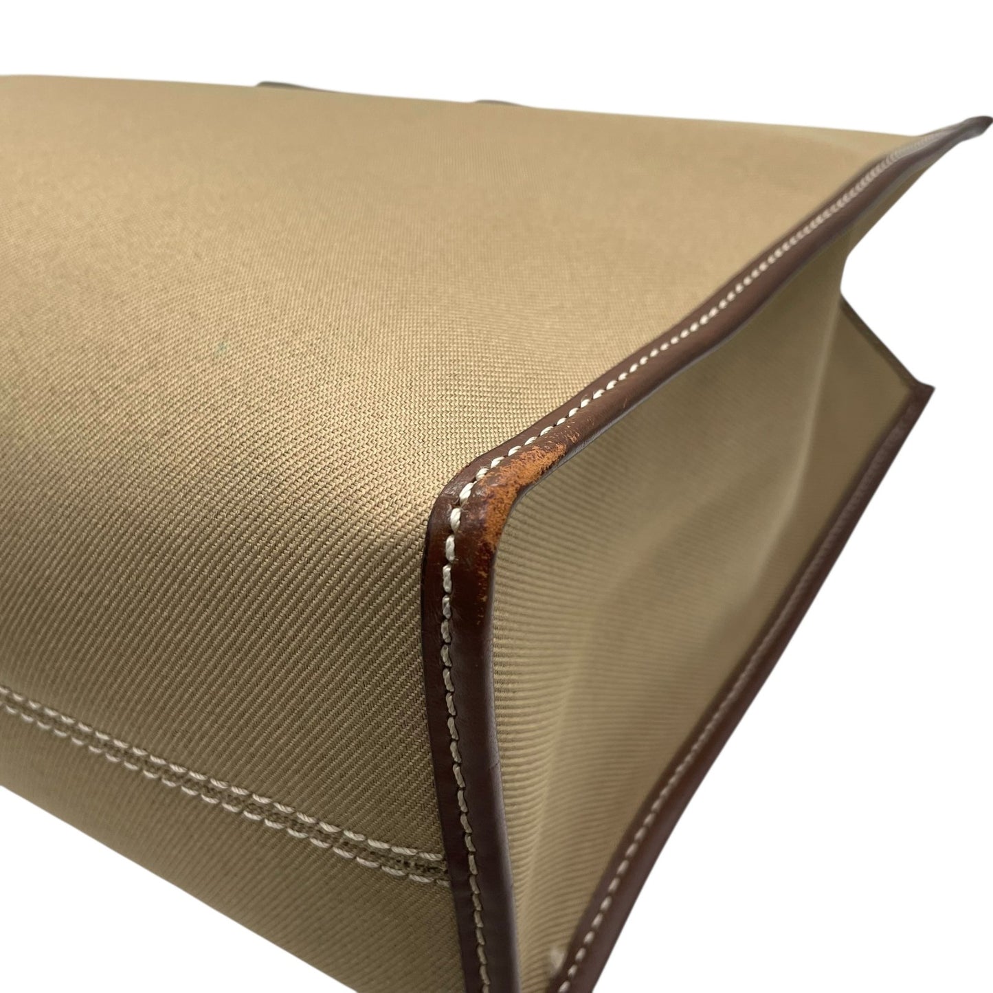 ハンティングワールド HUNTING WORLD トートバッグ ブリーフケース キャンバス レザー A4収納可能 ベージュ 茶色 ブラウン T8