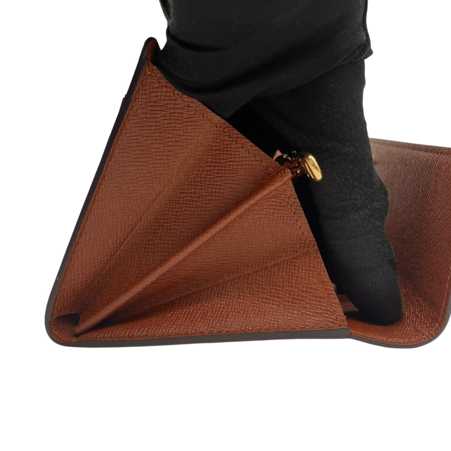 ルイ・ヴィトン LOUIS VUITTON LV モノグラム ポルトフォイユ サラ 長財布 M61734 シリアル刻印 フラップ 茶色 ブラウン 金金具 ゴールド ロゴ金具 W1