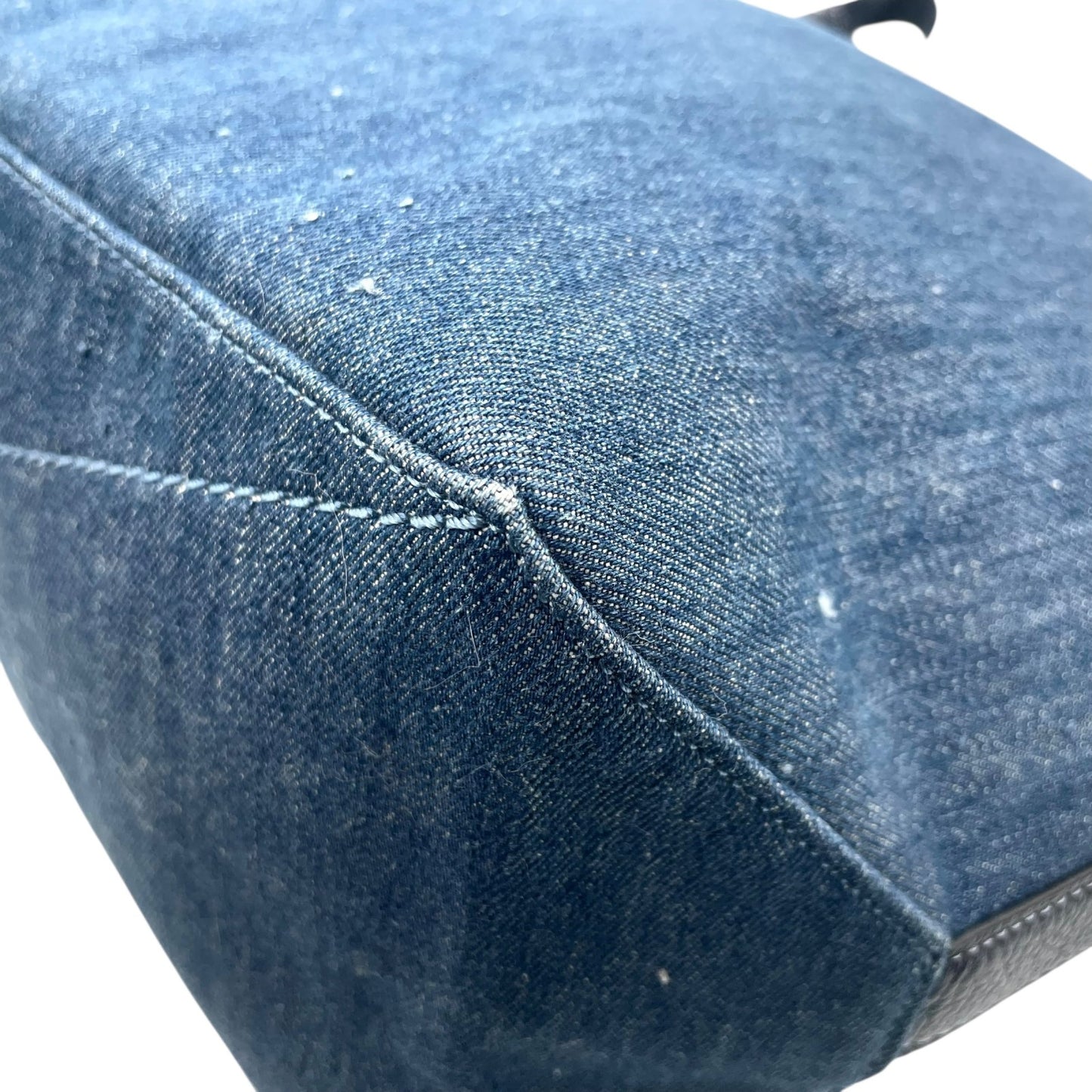 コーチ COACH デニム トートバッグ ショルダーバッグ ロングハンドル 肩掛け 馬車ロゴ ビッグロゴ 大容量 A4対応 ブルー レディース メンズ ヴィンテージ U17