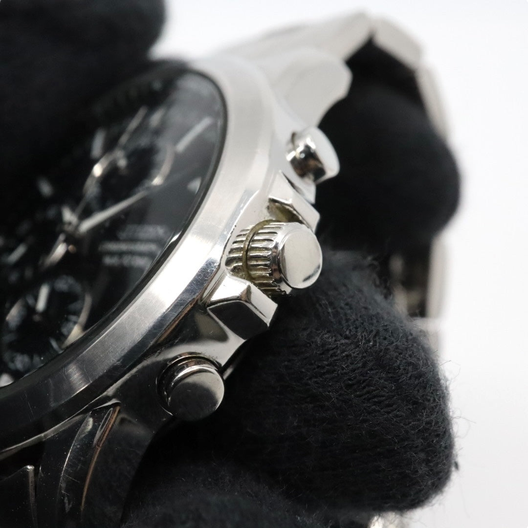 citizen シチズン クオーツ クロノグラフ 腕時計 0510-K002320 ブラック文字盤 ステンレススチール 10気圧防水 メンズ G8