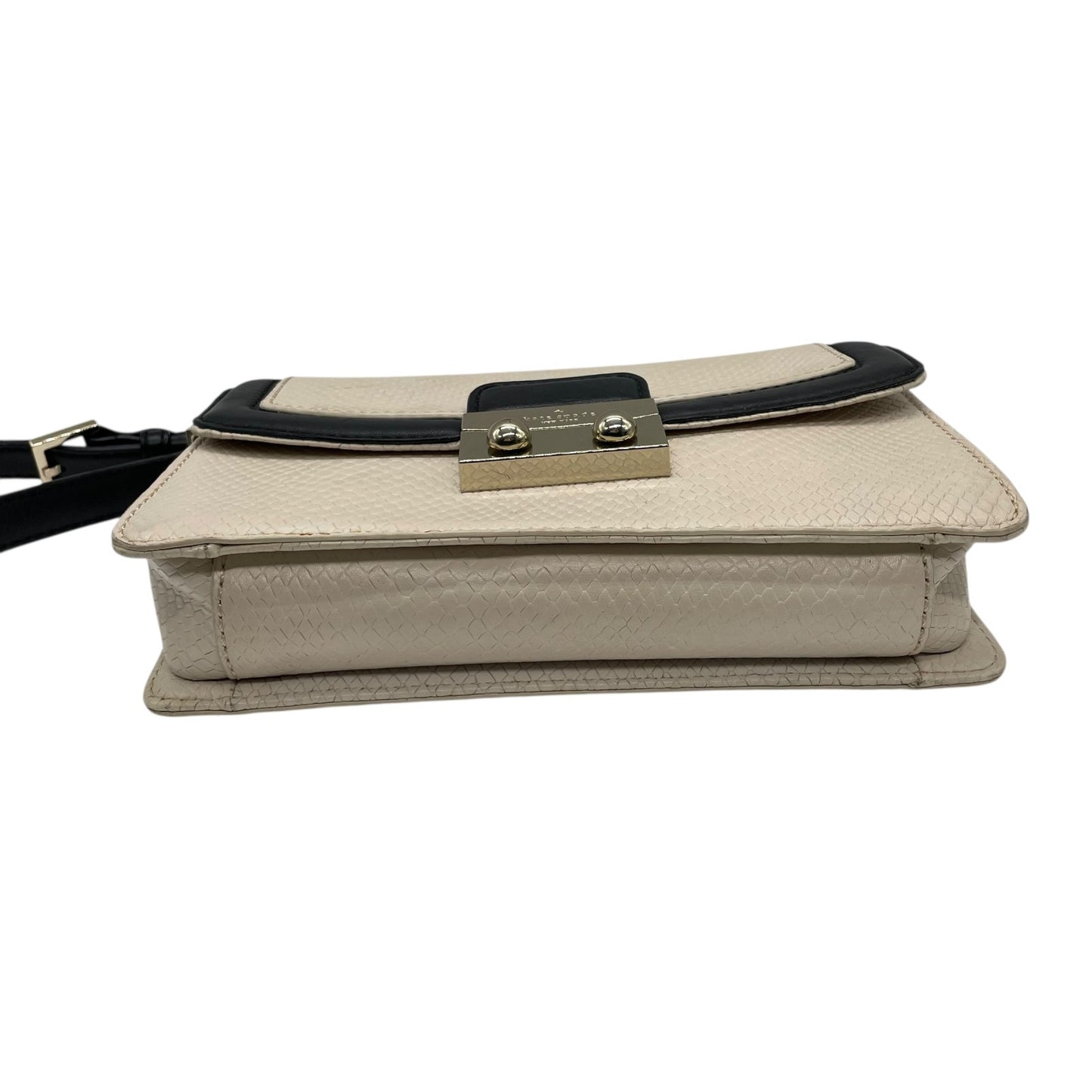 ケイトスペード Kate Spade 2WAY ショルダーバッグ 型押し レザー ホワイト 白 ブラック 黒 バイカラー 上品 レディース S81