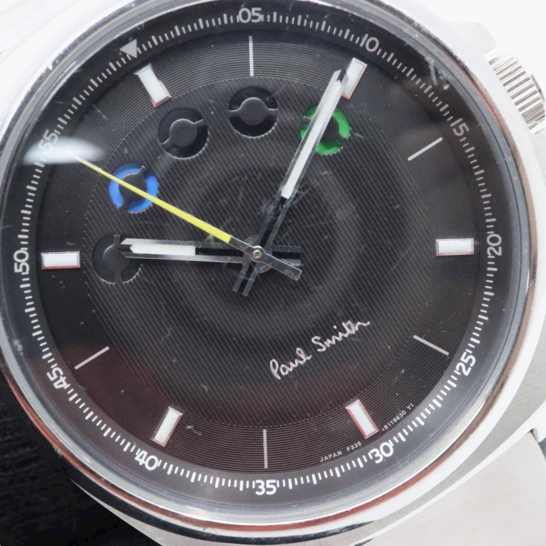ポールスミス Paul Smith 腕時計 メンズ クォーツ ファイブアイズ Five Eyes ブラック文字盤 シルバー SS F335-S082561 アナログ ウォッチ ビジネス カジュアル 通勤 通学 クラシック モダン レア 希少 ギミック G10
