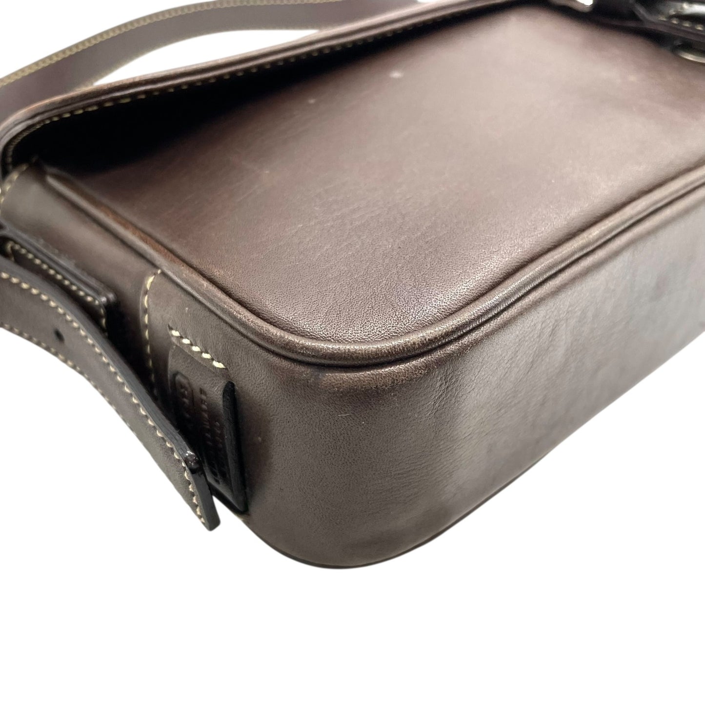 【美品】COACH コーチ 7784 ショルダーバッグ レザー ブラウン 茶色 バックルフラップ ステッチ ワンショルダー バッグ Y2K 00s vintage s91