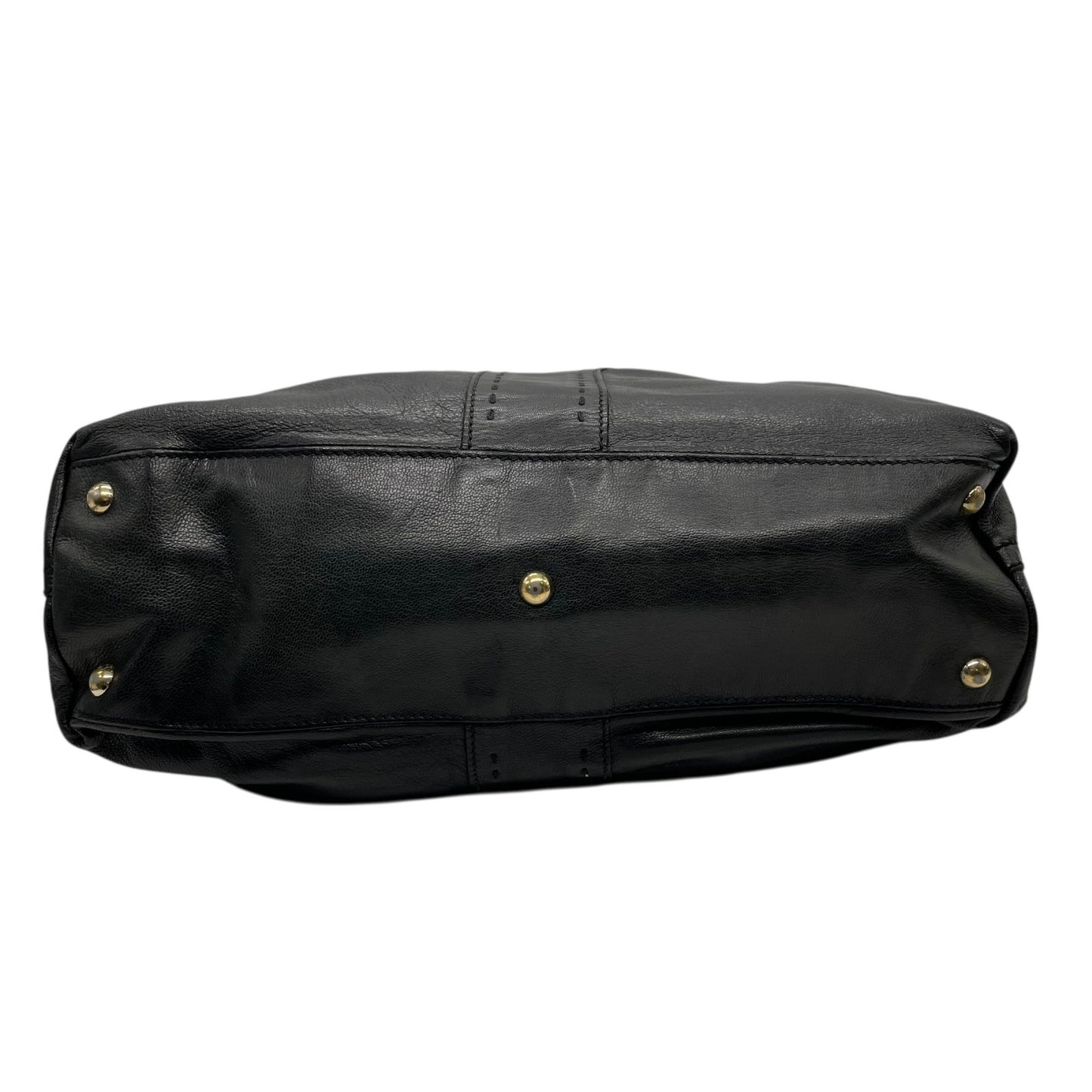 イヴ・サンローラン YVES SAINT LAURENT ネオ ダブル 巾着 レザー トートバッグ ブラック ゴールド金具 ヴィンテージ 肩掛け 収納力抜群 D7