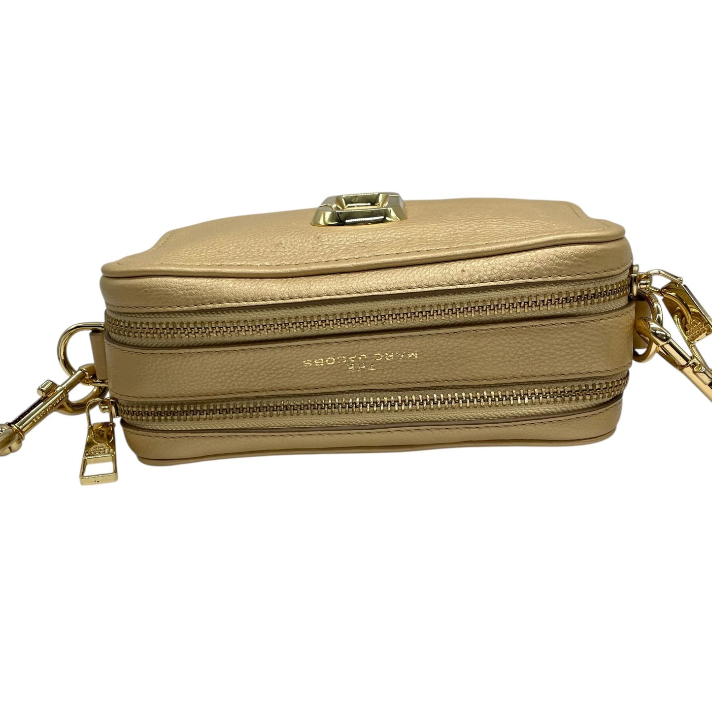 【未使用級】 極 美品 MARC JACOBS マークジェイコブス スナップショット カメラバッグ ベージュ レザー クロスボディ ショルダーバッグ ダブルJロゴ ゴールド金具 レディース K8