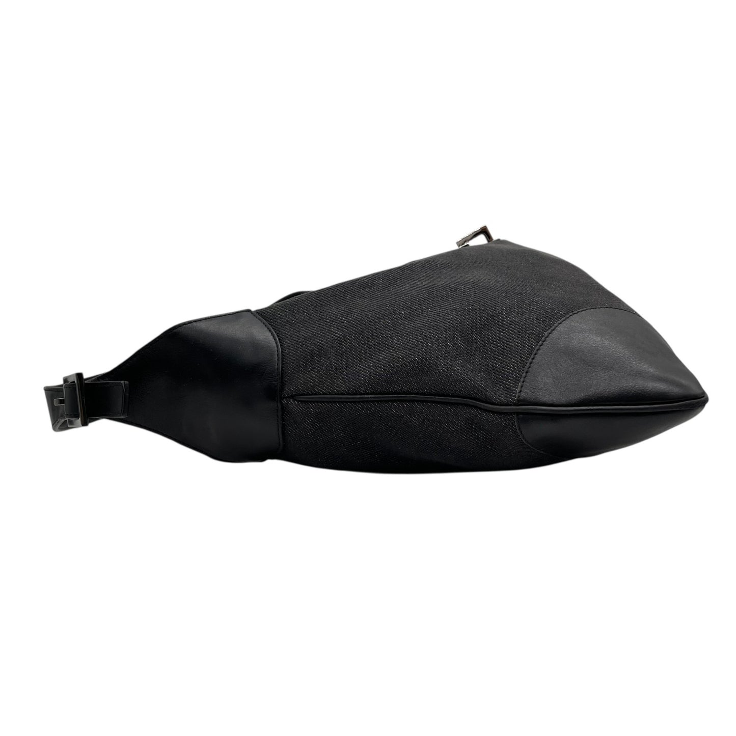 Authentic GUCCI Jackie Shoulder Bag 28629 Black Canvas Leather Logo Gold Hardware Women's