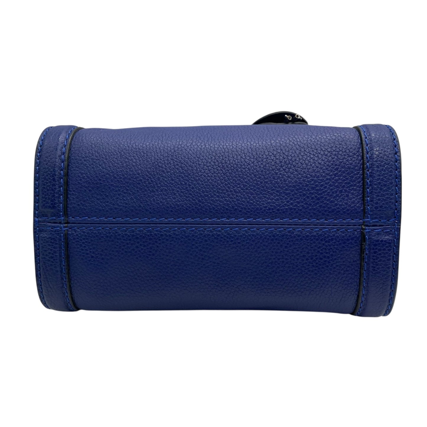 Authentic ALEXANDER McQUEEN 2WAY Handbag Shoulder Bag Skull Padlock Blue Leather Women's Crossbody