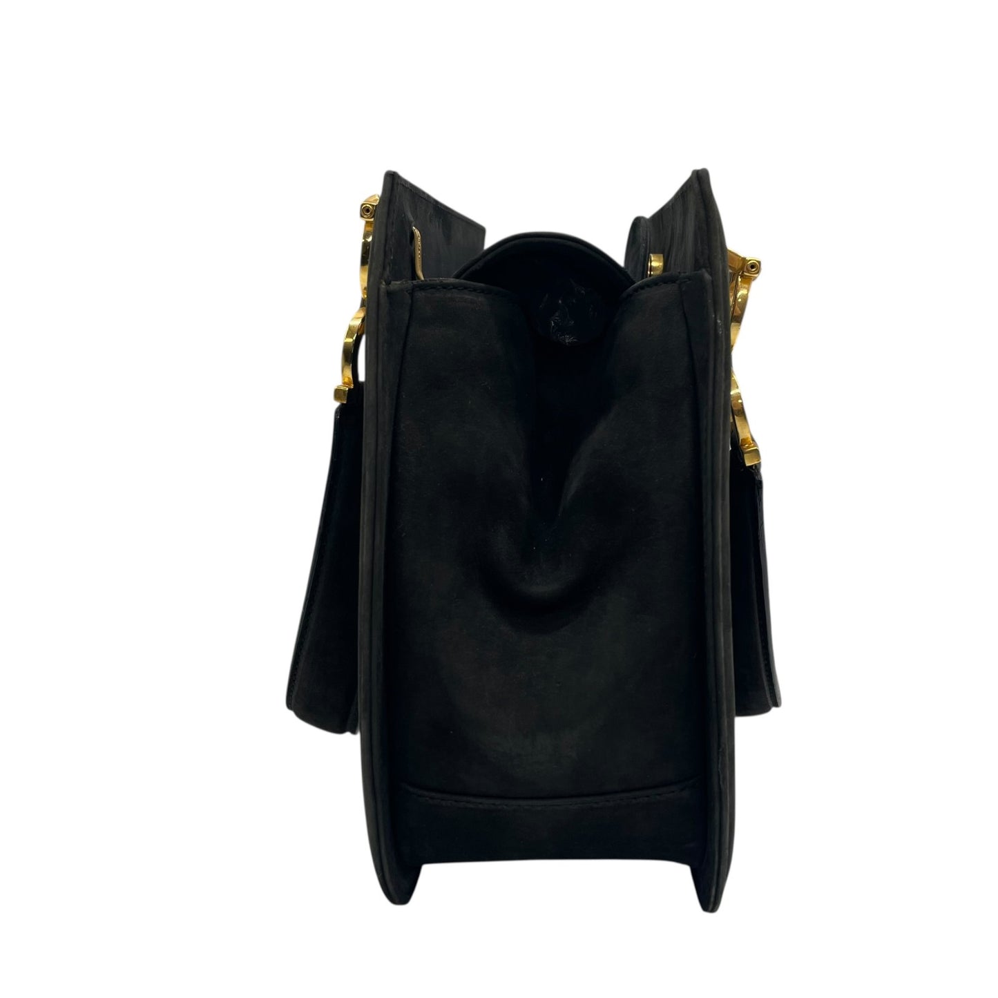 美品 Salvatore Ferragamo フェラガモ ガンチーニ 2WAY ハンドバッグ ショルダーバッグ 黒 ブラック AQ21 ゴールド金具 スエード レディース ヴィンテージ品 E