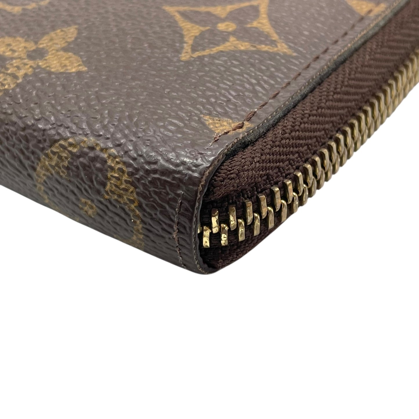 極美品 LOUIS VUITTON ルイヴィトン 長財布 モノグラム ポルトフォイユ・クレマンス M60742 ラウンドファスナー フューシャピンク ブラウン 茶 PVC レザー レディース W2