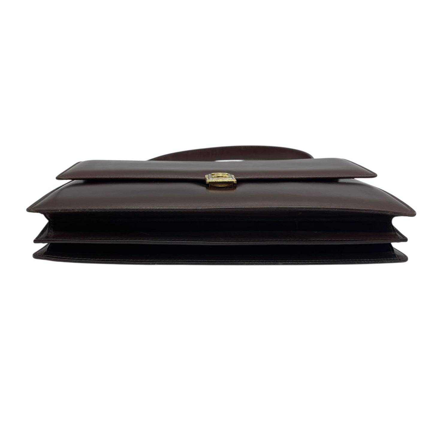 美品 CELINE セリーヌ ハンドバッグ ヴィンテージ 茶 ブラウン レザー ゴールド金具 トップハンドル 手提げ フラップ開閉 ロゴ トリオンフ レディース C