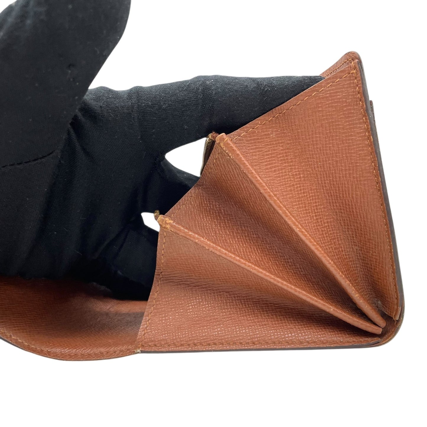 LOUIS VUITTON ルイヴィトン モノグラム ポシェット ポルトモネ クレディ 長財布 二つ折り ファスナー M61726 茶 ブラウン PVC レザー メンズ レディース W3