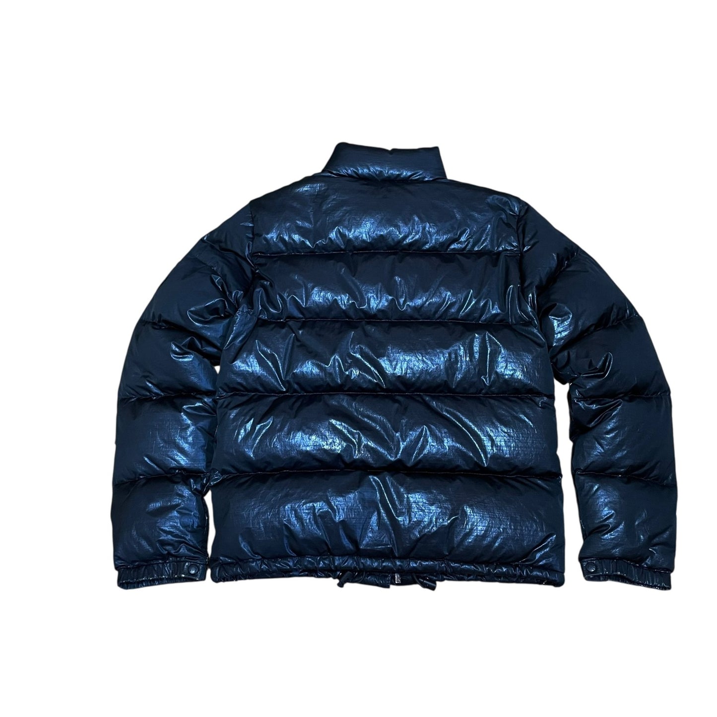 MONCLER モンクレール ダウンジャケット グレー 黒 ブラック スワロフスキー ビーズ 立体ワッペン 茶タグ ナイロン サイズ0 メンズ レディース CT