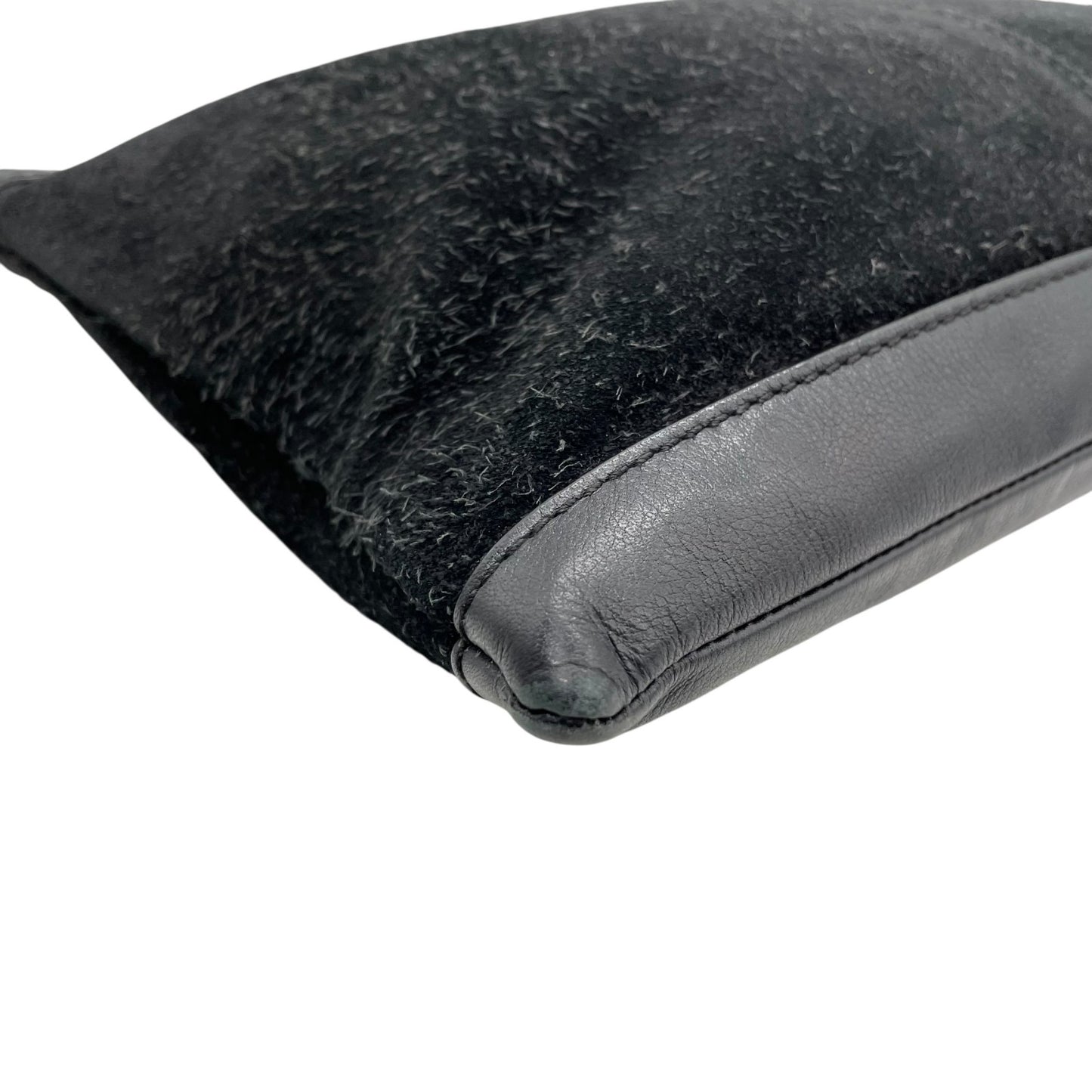 BALENCIAGA バレンシアガ クリップ クラッチバッグ CLASSIC CLIP M 黒 ブラック スエード レザー シルバー金具 セカンドバッグ メンズ レディース K11