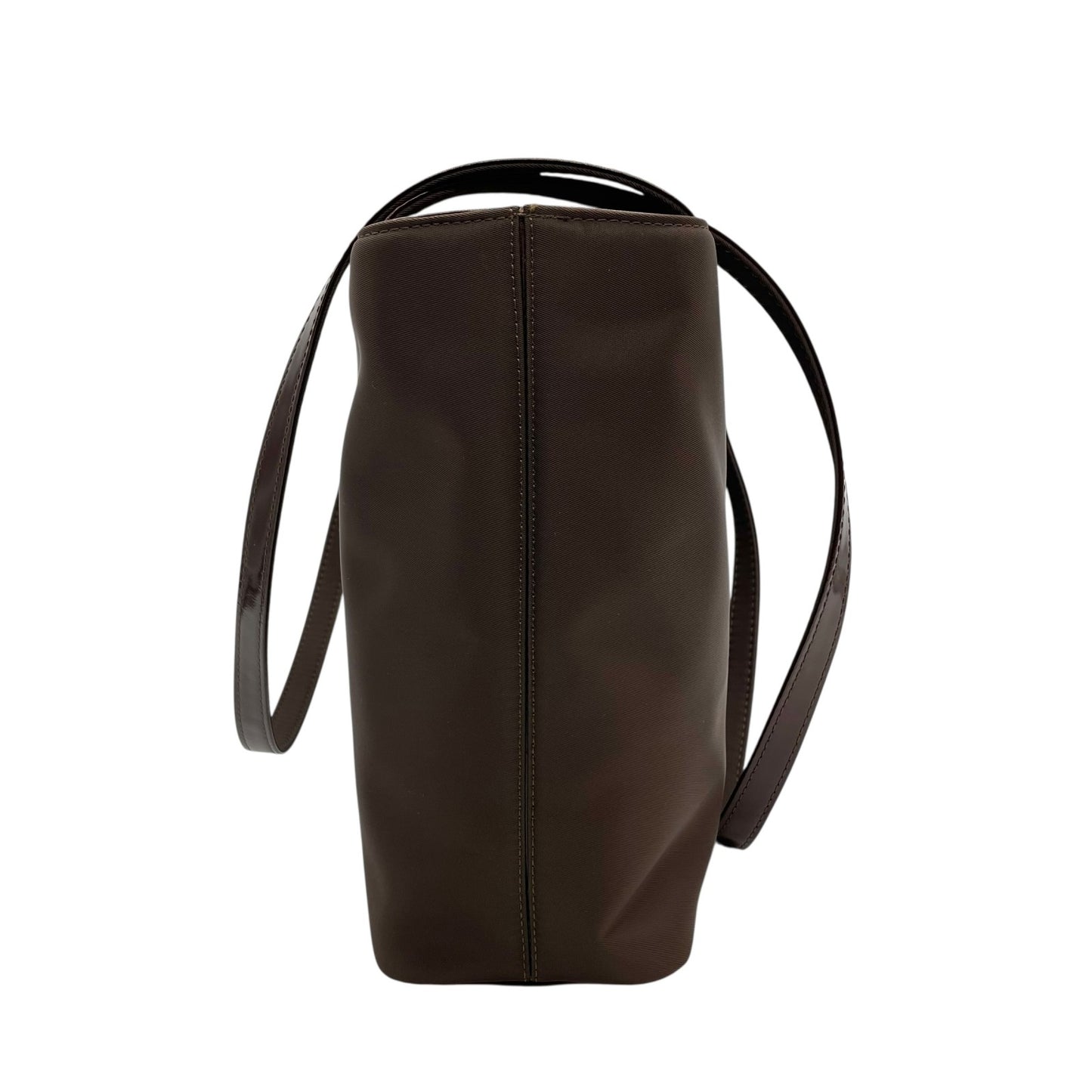 極美品 VERSACE ヴェルサーチェ トートバッグ メデューサ　ショルダーバッグ ナイロン パテントレザー 茶 ダークブラウン ゴールド金具 メデューサ 肩掛け可 レディース A