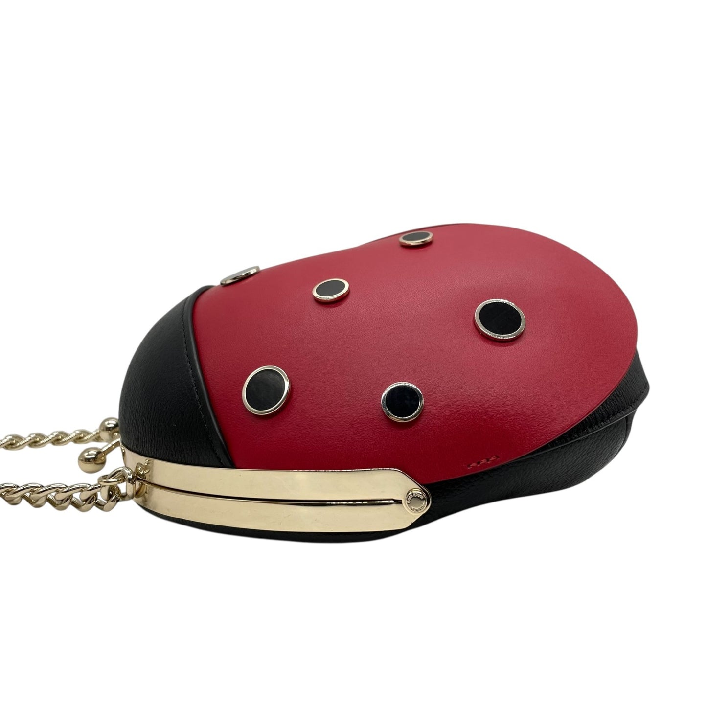 激レア 極美品 Kate Spade ケイトスペード Ladybug 3D てんとう虫 ショルダーバッグ クロスボディ 赤 レッド 黒 ブラック レザー ゴールド金具 チェーンショルダー レディース K8