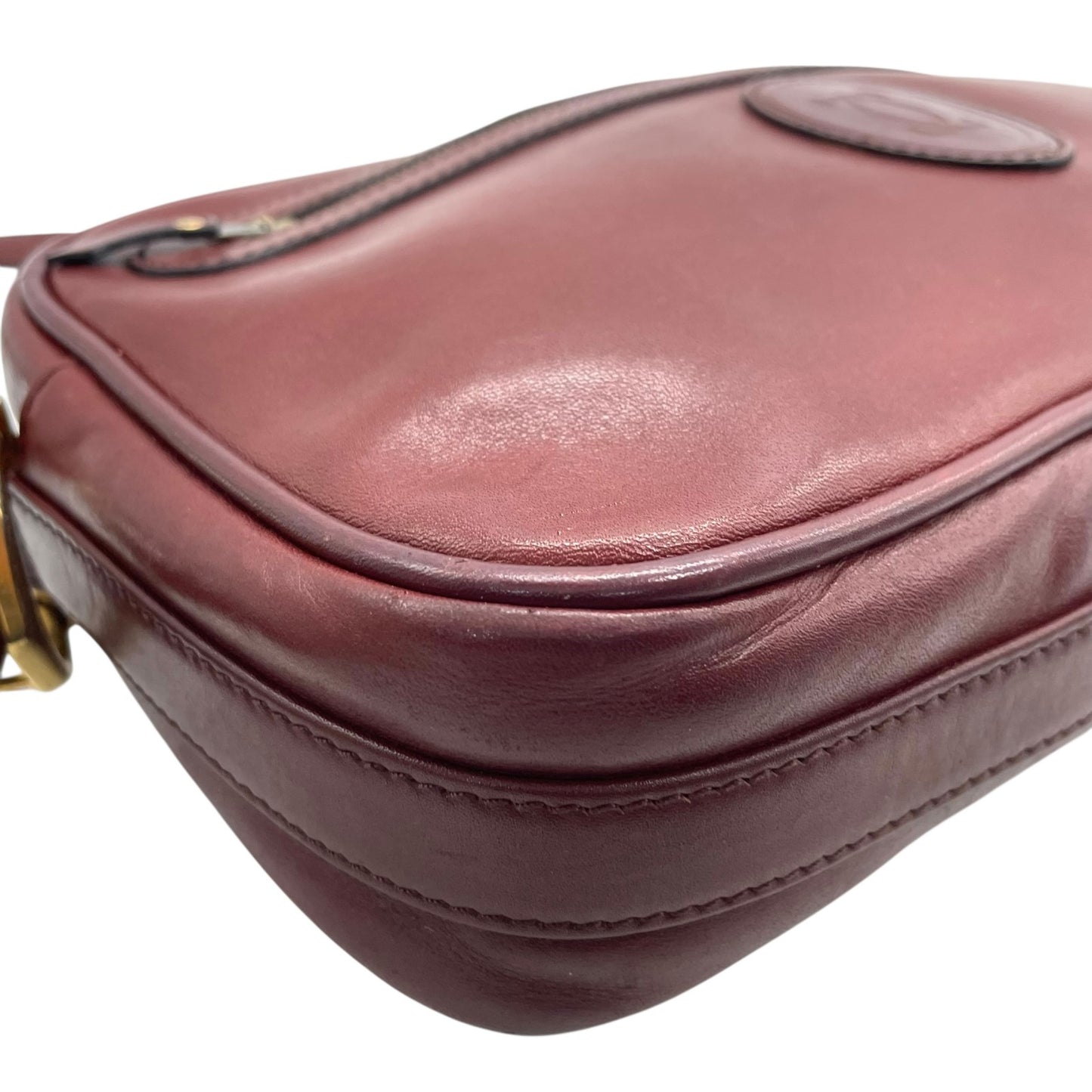 Cartier カルティエ マストライン ショルダーバッグ 赤 ボルドー ワインレッド レザー ゴールド金具 ファスナー開閉 肩掛け可 レディース ヴィンテージ K10