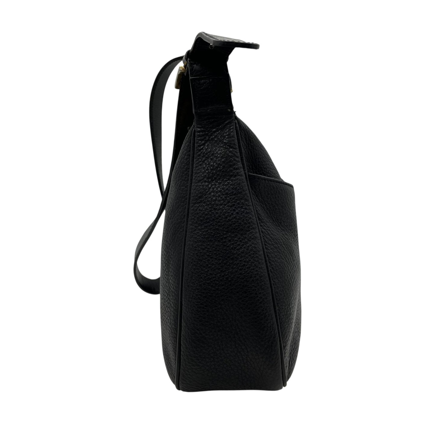 美品 BURBERRY バーバリー ショルダーバッグ ラウンドトート 黒 ブラック レザー ゴールド金具 ノバチェック 斜め掛け可 レディース S97