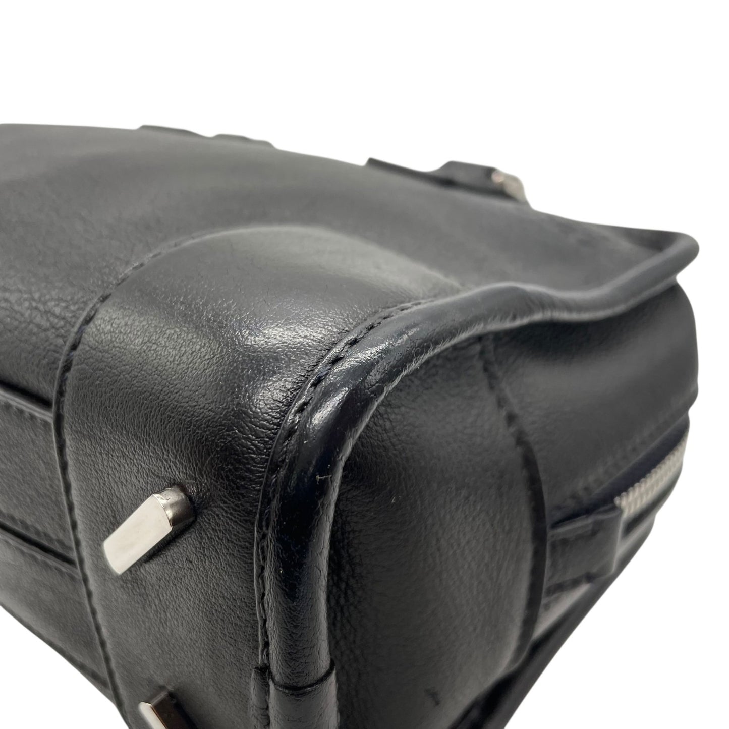 Authentic LOEWE Amazona 2WAY Handbag Shoulder Bag Black Leather Anagram