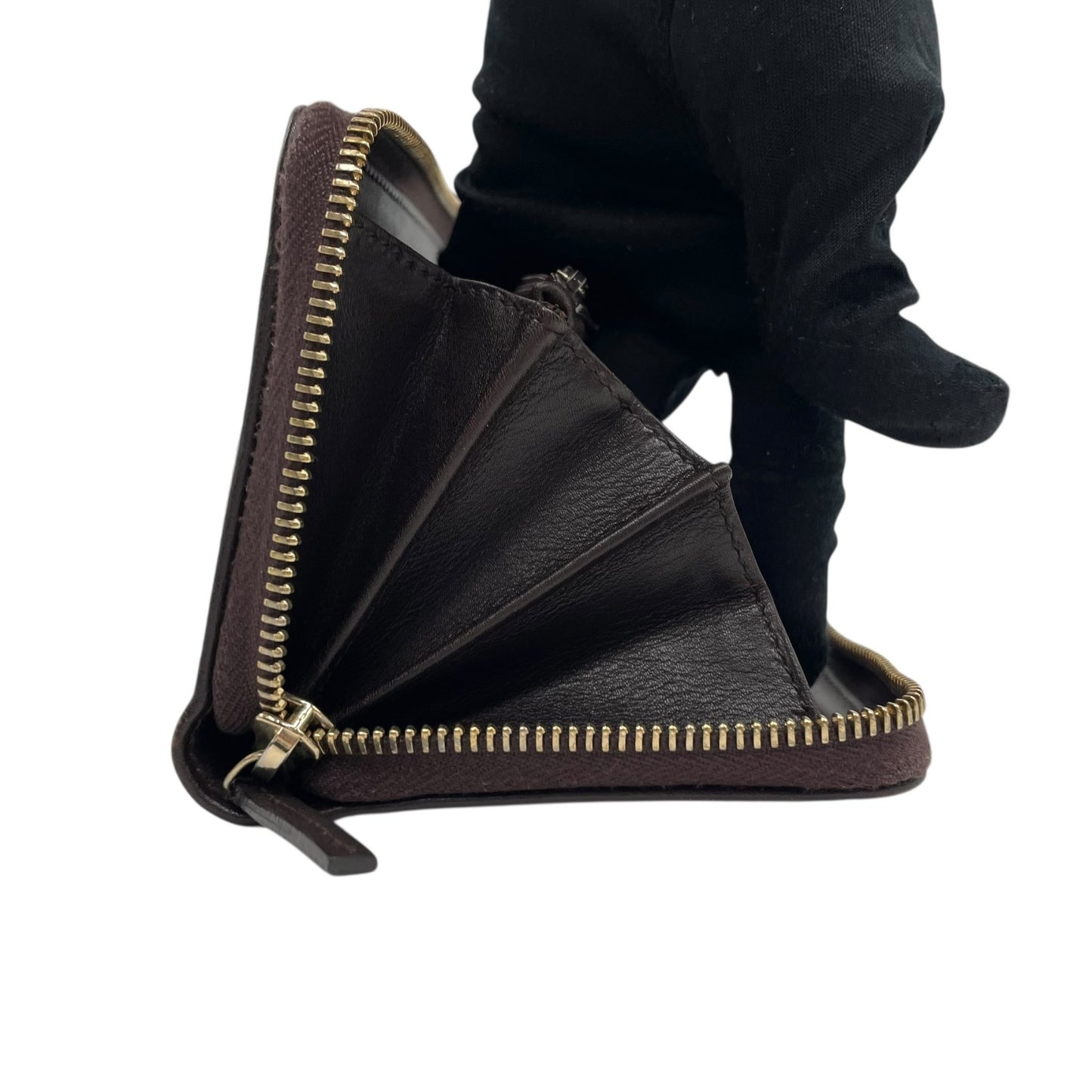 Authentic GUCCI Long Wallet Guccissima Black Brown Bicolor Leather Gold Interlocking G