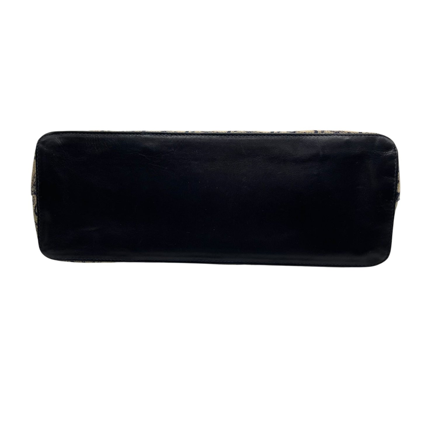 Authentic CELINE CMacadam Triomphe Canvas Leather Shoulder Bag Beige Black