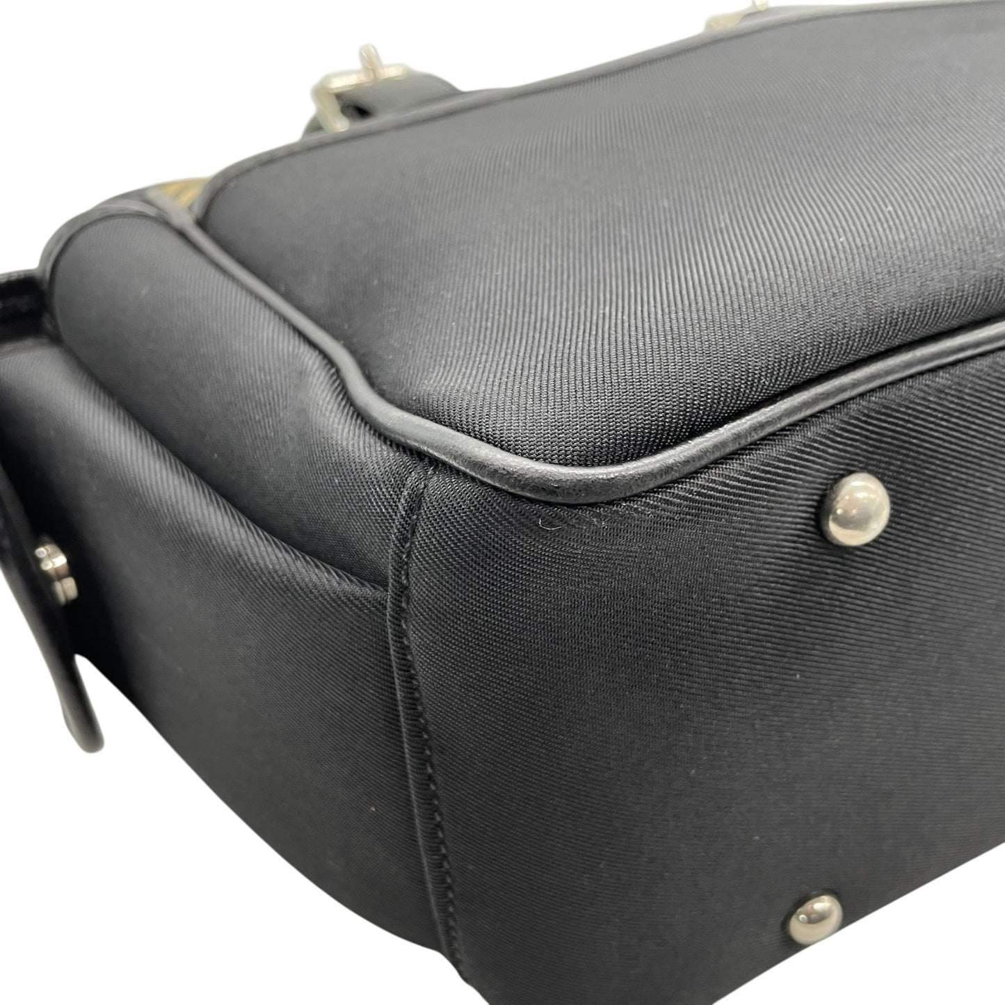 Authentic BURBERRY Check Nylon Leather Tote Bag Black A4 Size