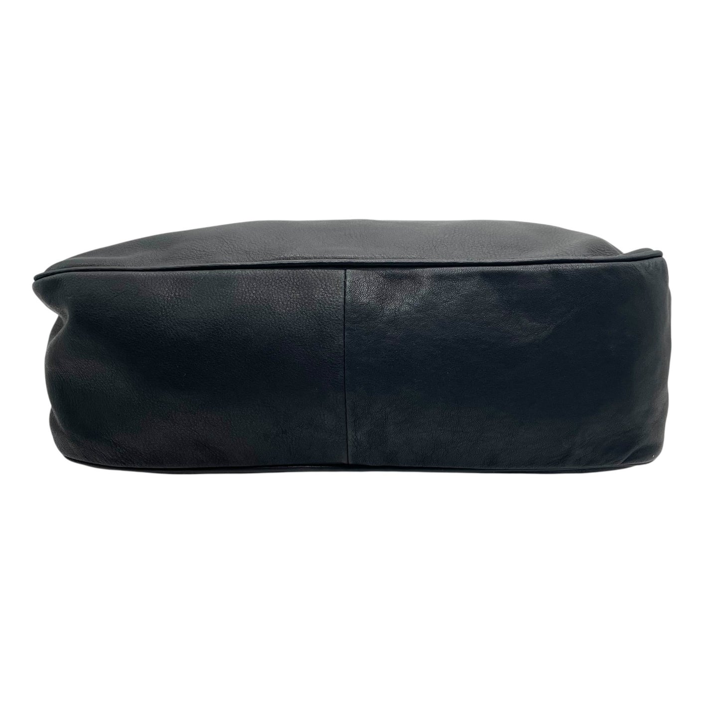 極美品 ARMANI COLLEZIONI アルマーニ コレッツォーニ レザー ワンショルダー ショルダーバッグ ブラック 本革 シルバー金具 ユニセックス メンズ レディース A1