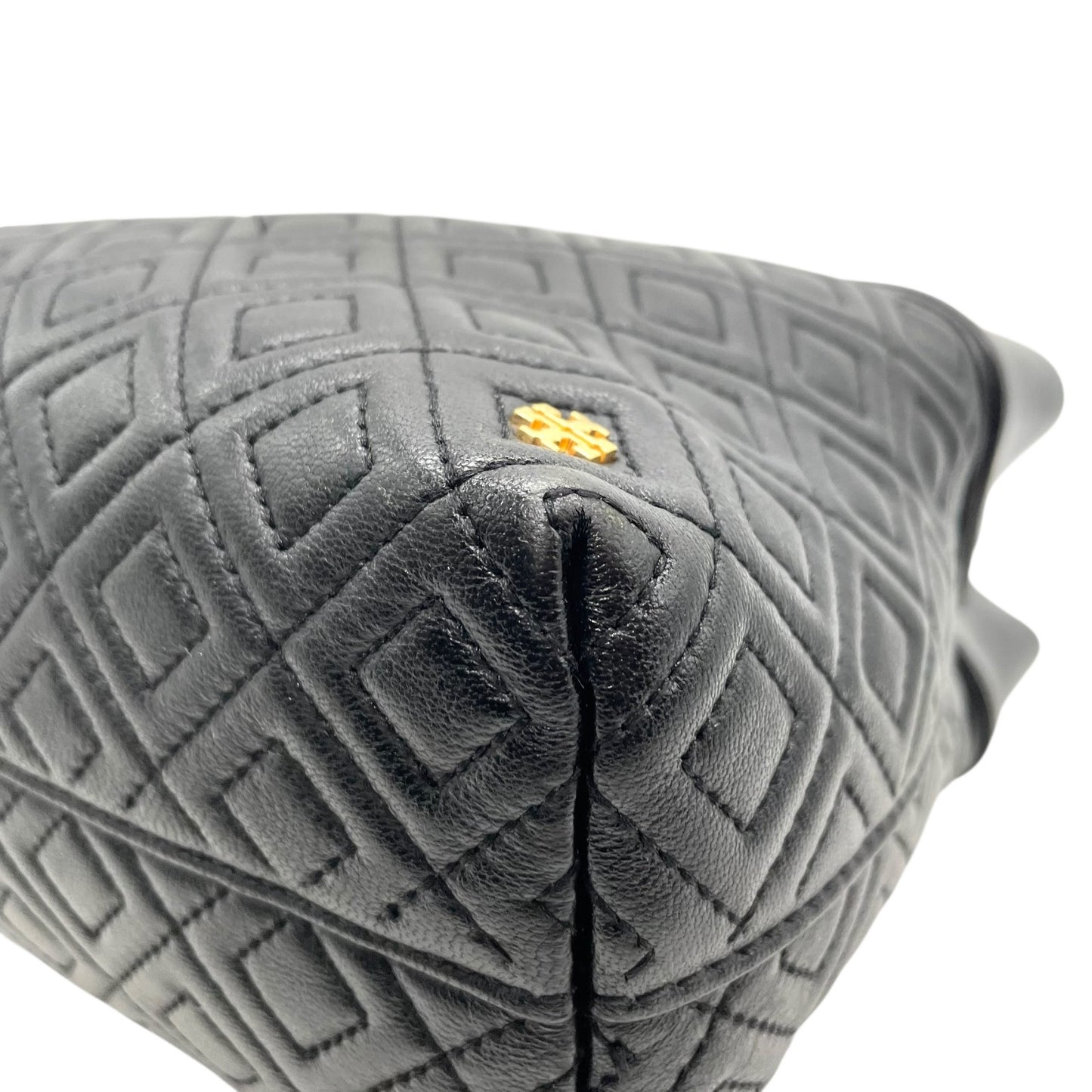 美品 TORY BURCH トリーバーチ フレミング 2WAY ハンドバッグ ショルダーバッグ 黒 ブラック ゴールド金具 レザー キルティング チェーンハンドル 斜め掛け可 レディース C