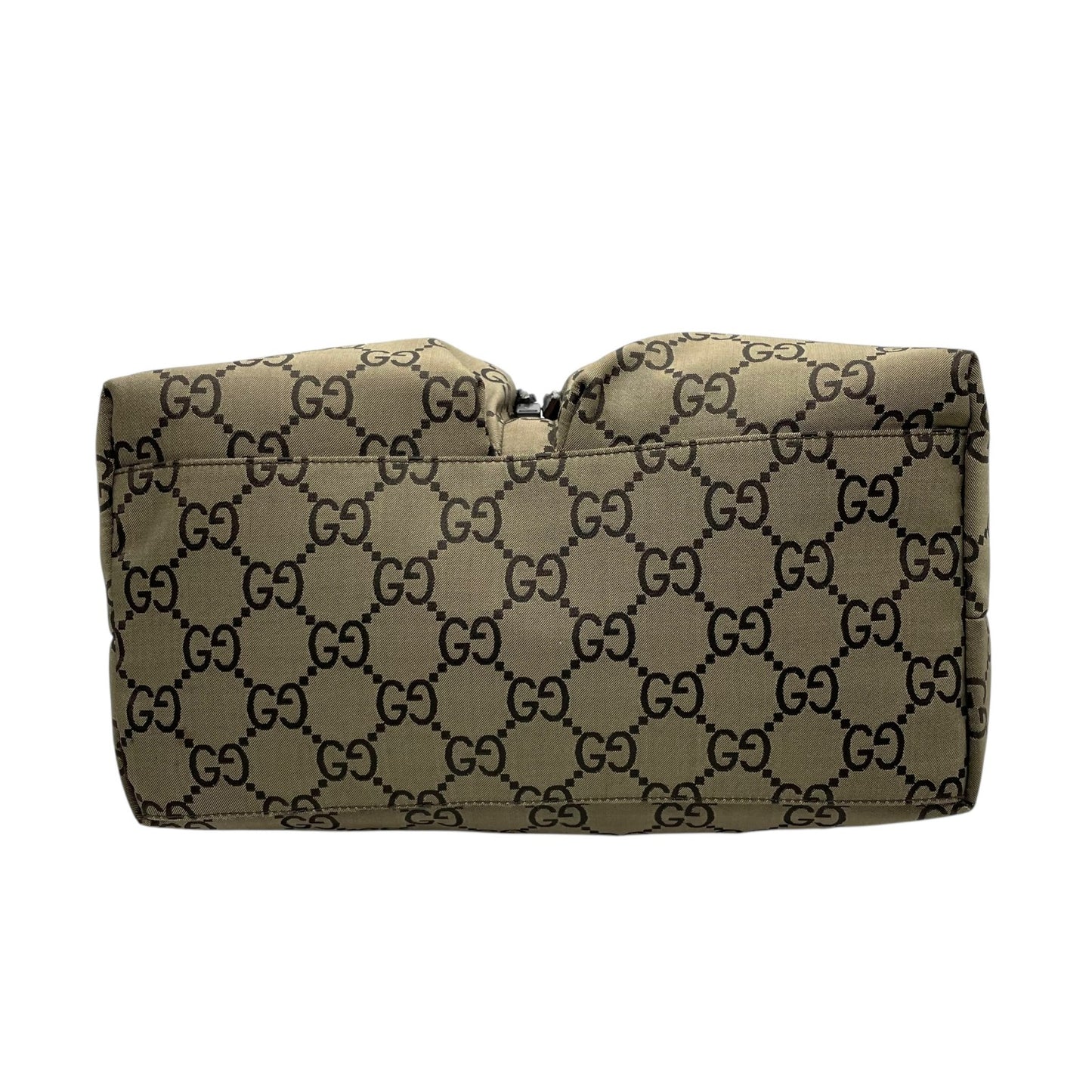 美品 GUCCI グッチ GGキャンバス ワンショルダーバッグ ハンドバッグ カーキ ブラウン キャンバス レザー シルバー金具 GG柄 ダブルポケット レディース K6