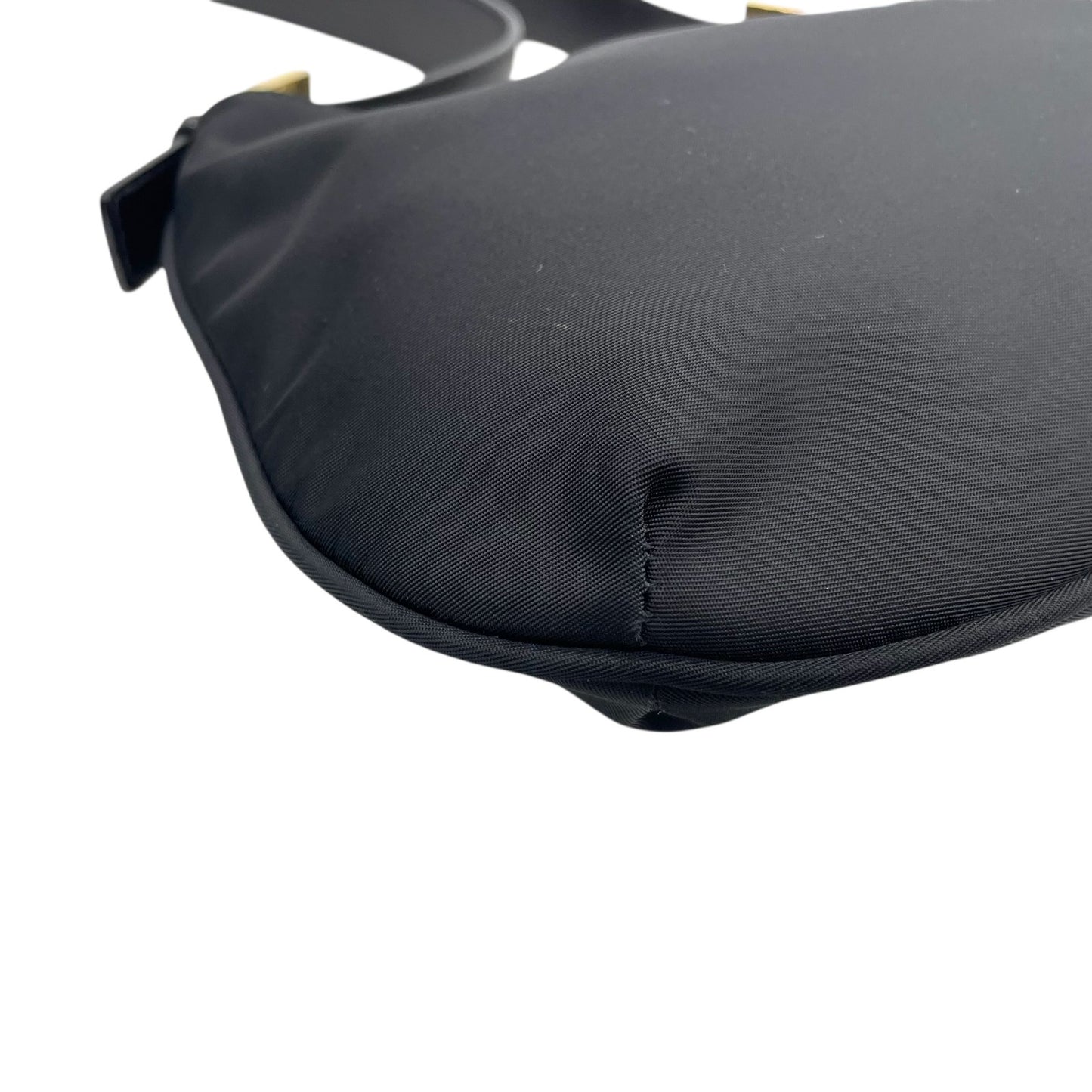 【未使用級】 FENDI フェンディ FFモチーフ ナイロン ショルダーバッグ ブラック ヴィンテージ オールド FF金具 ゴールド金具 ロゴ C3 美品