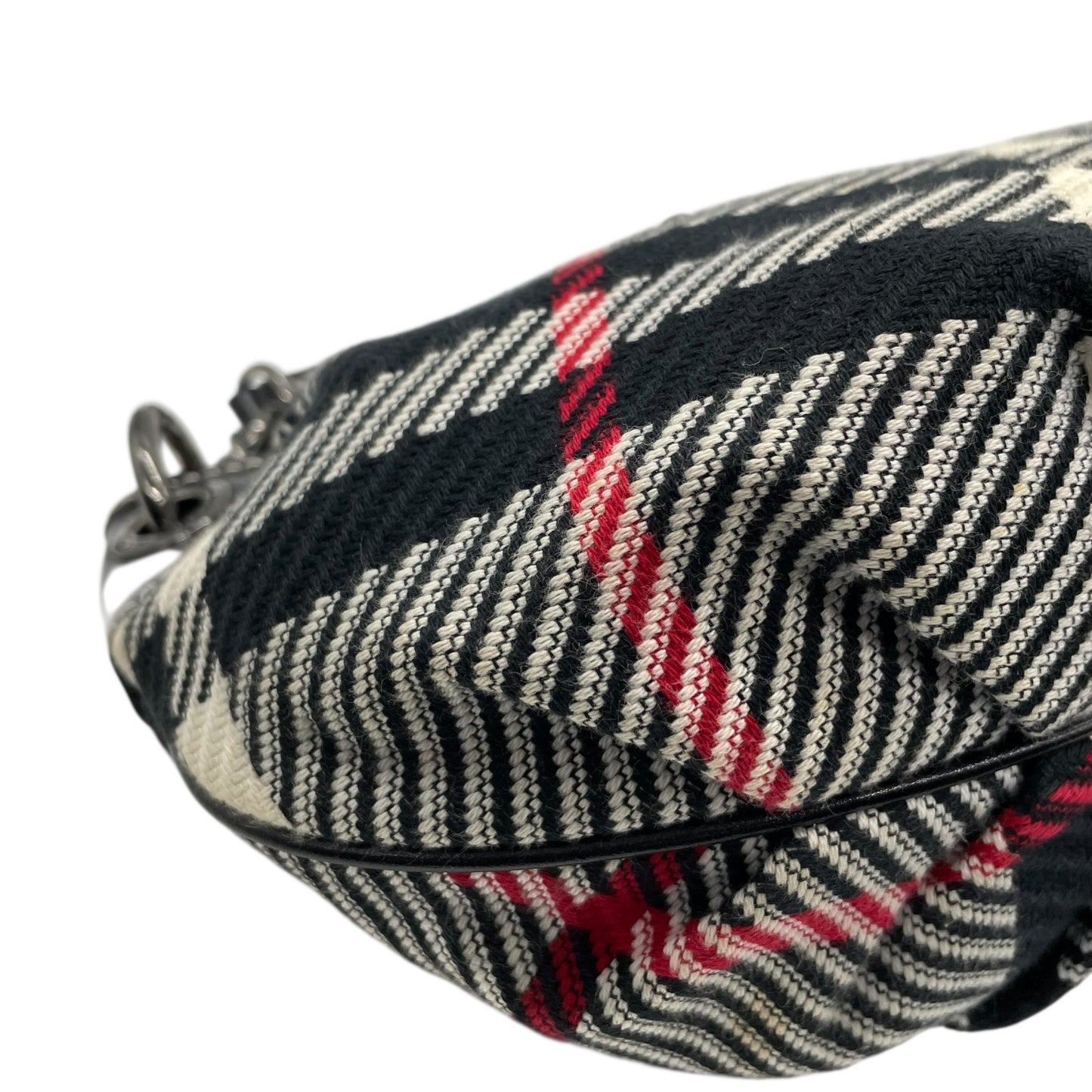 バーバリーブルーレーベル BURBERRY BLUE LABEL チェック柄 ワンショルダー ショルダーバッグ ハンドバッグ 2WAY ブラック 黒 キャンバス×レザー C4