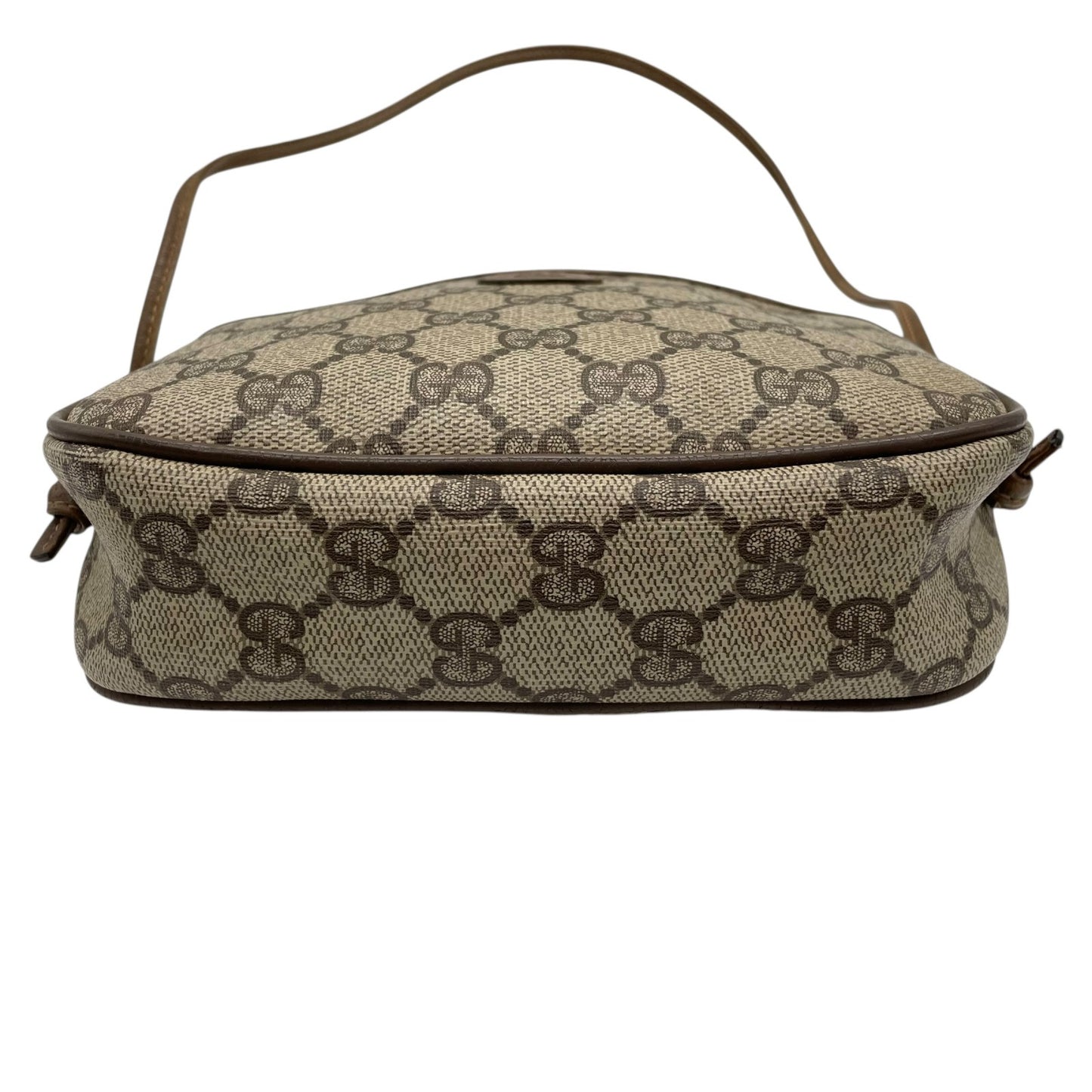 GUCCI グッチ GGスプリーム ショルダーバッグ 茶 ブラウン PVC レザー ゴールド金具 クロスボディ 斜め掛け可 オールドグッチ ヴィンテージ GG柄 レディース Z3