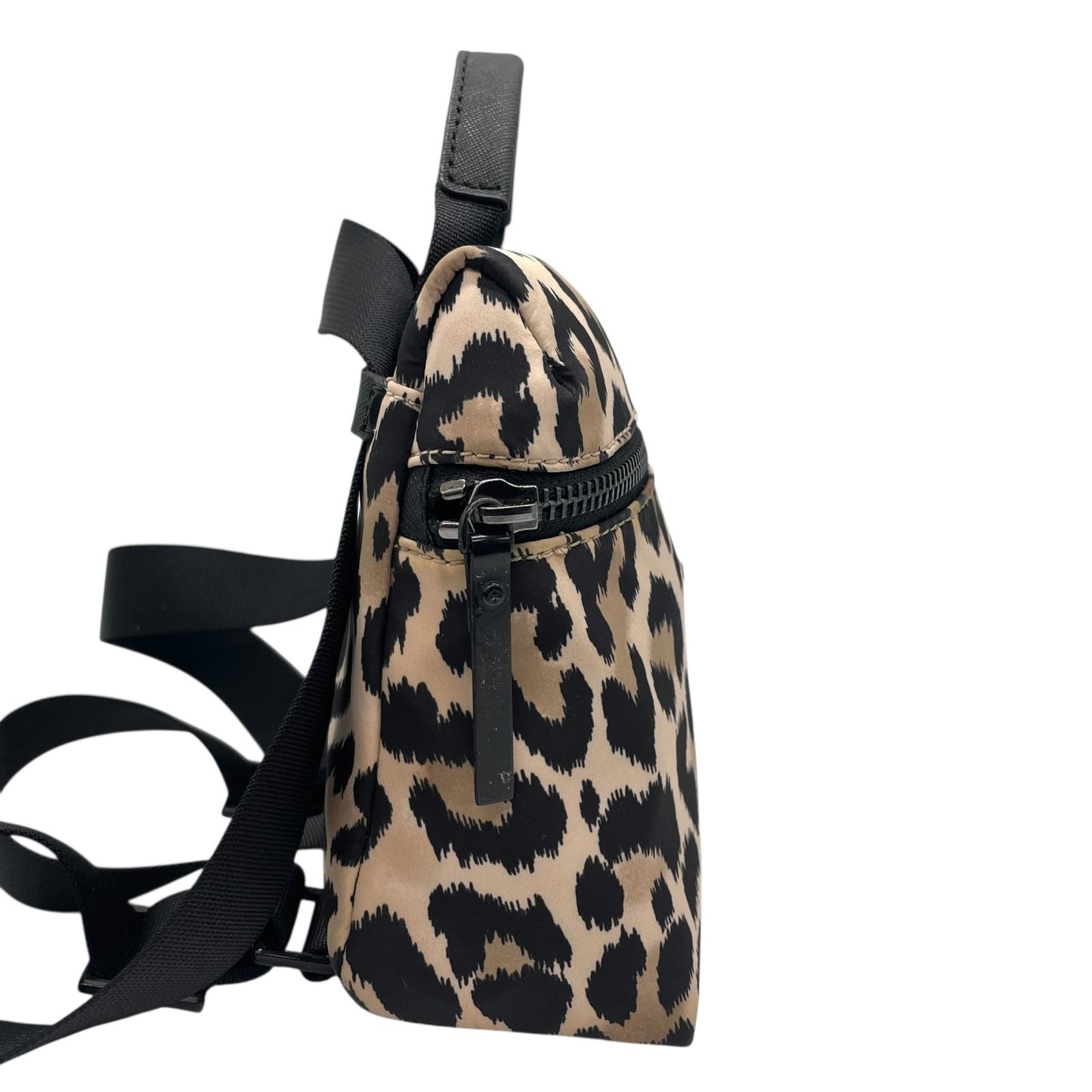 ケイトスペード KATE SPADE リュック レオパード柄 バックパック ベージュ×ブラック 黒 ナイロン レディース U8
