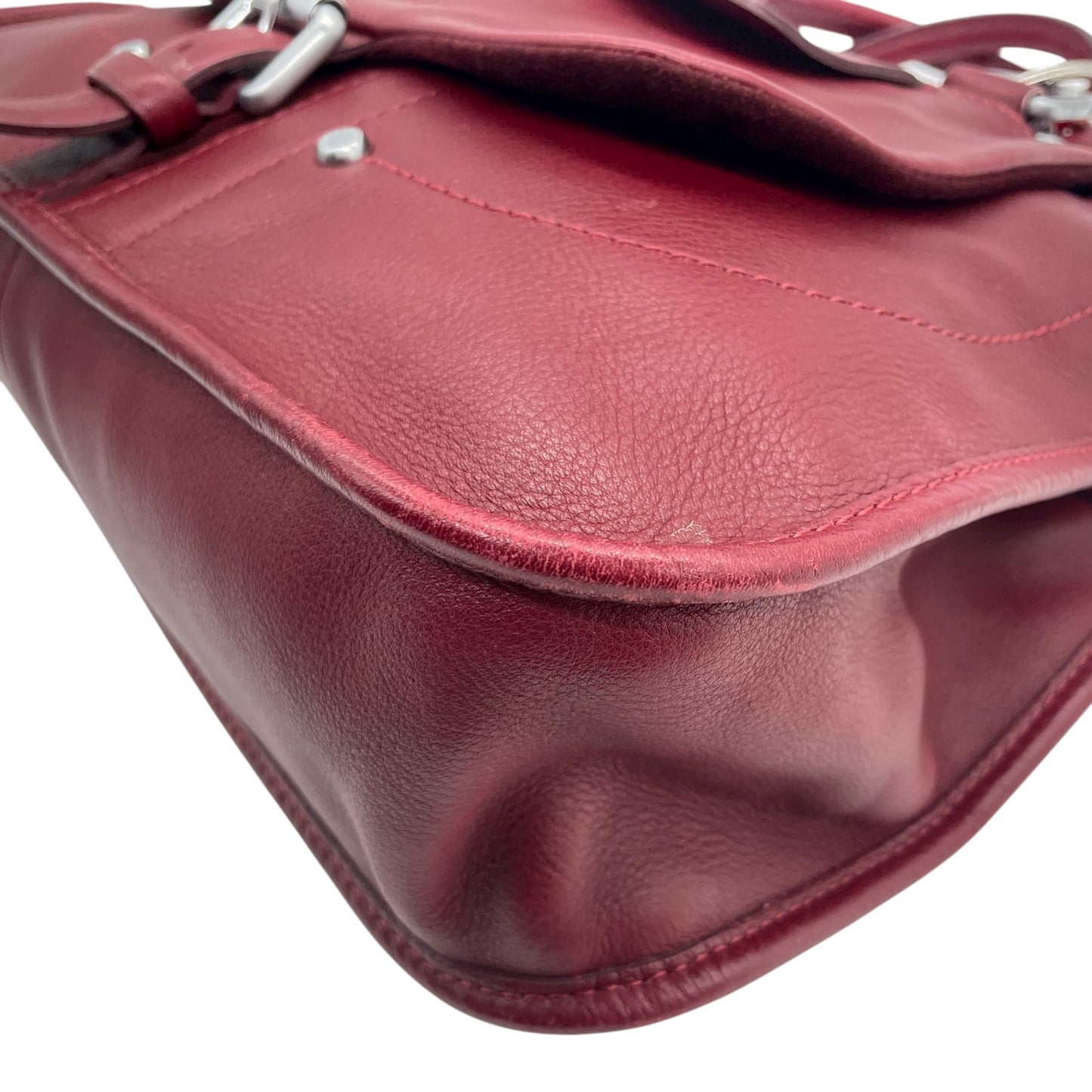 ロンシャン LONGCHAMP ハンドバッグ レザー ワインレッド 本革 チャーム付き Y2K ヴィンテージ ユニセックス s94