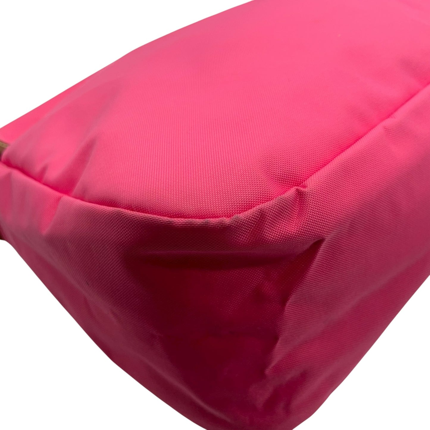 ロンシャン LONGCHAMP ナイロン ショルダーバッグ ピンク ブラウン 茶色 レザー ツインポケット メッセンジャーバッグ ゴールド金具 レディース U2