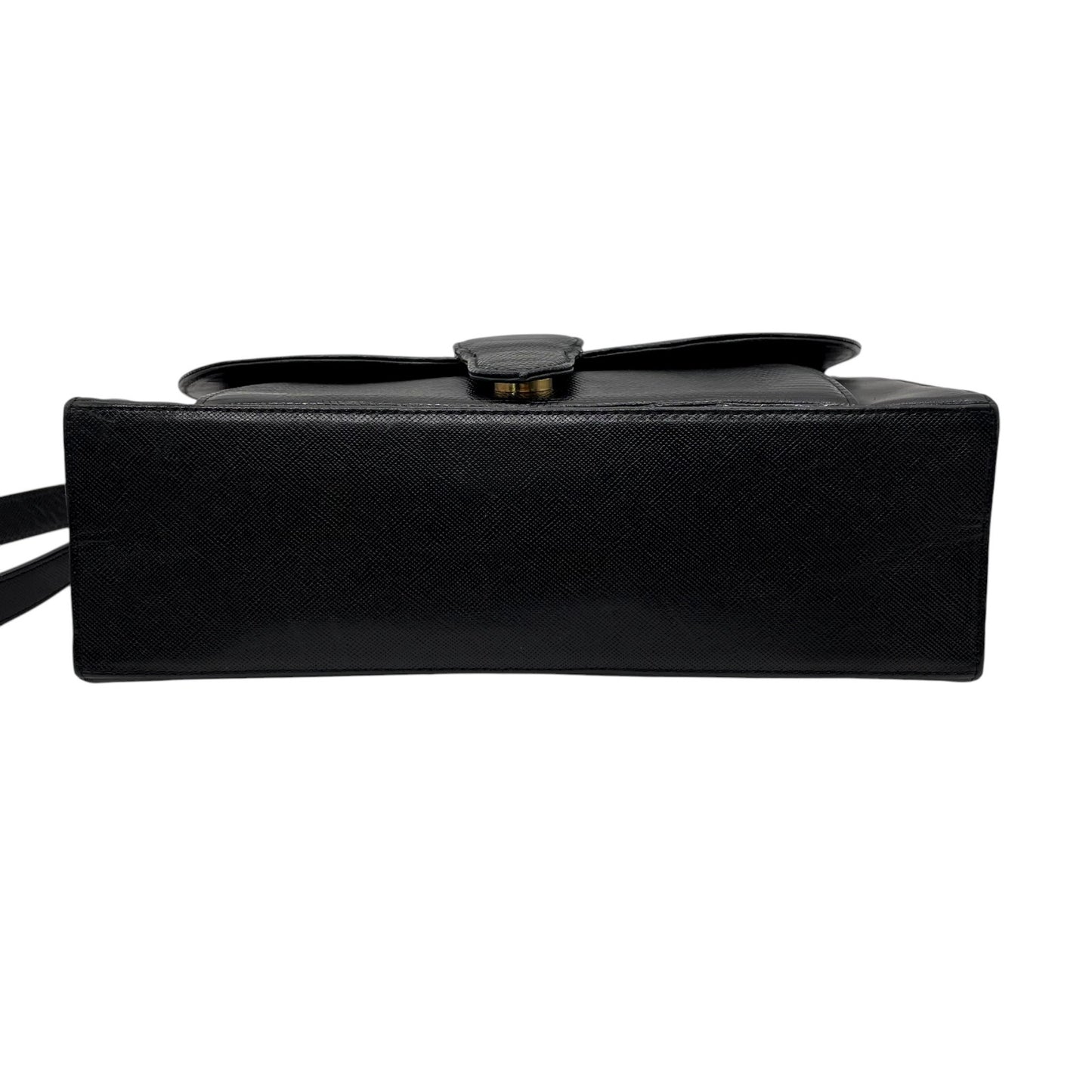 美品 イヴ サンローラン YVES SAINT LAURENT 型押し ショルダーバッグ 黒 ブラック レザー ヴィンテージ 金金具 ゴールド金具 K7