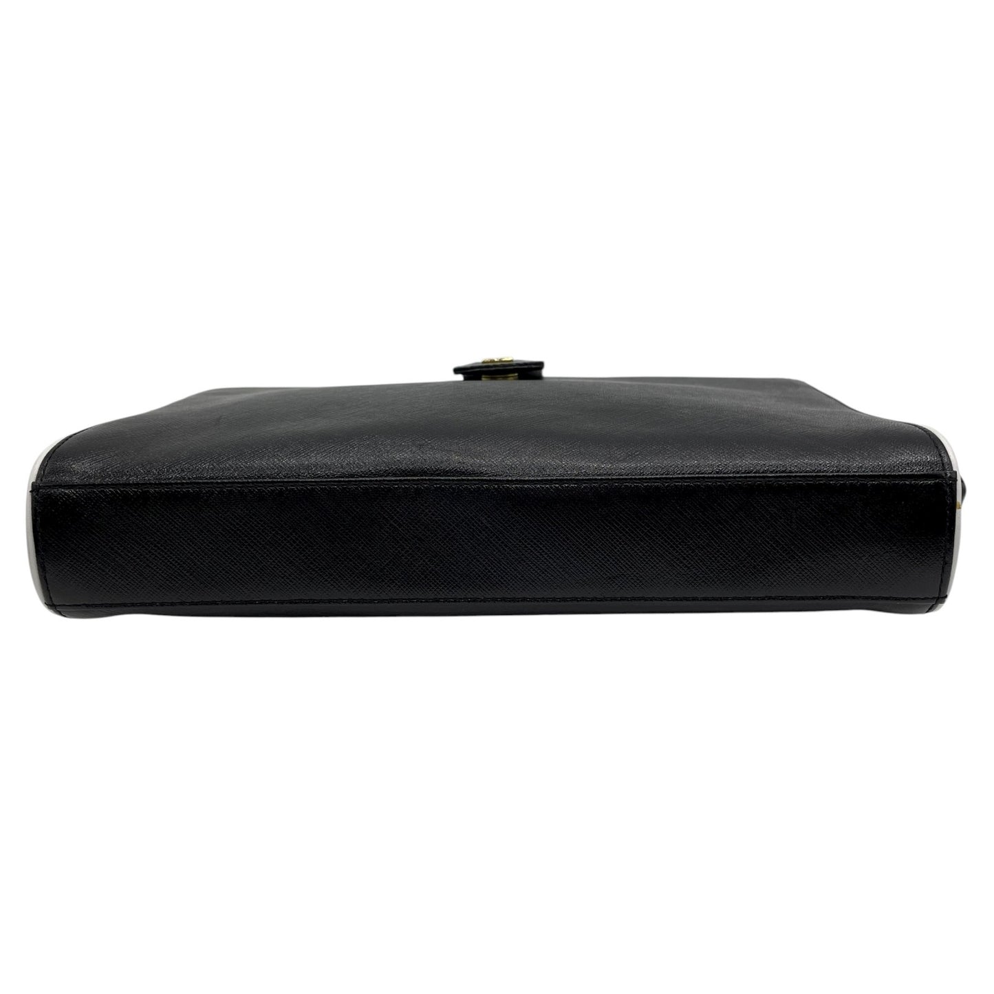 ジバンシィ Givenchy ジバンシー ロゴ金具 クラッチバッグ バイカラー 黒 ブラック 白 ホワイト レザー タッセル フリンジ ヴィンテージ S96