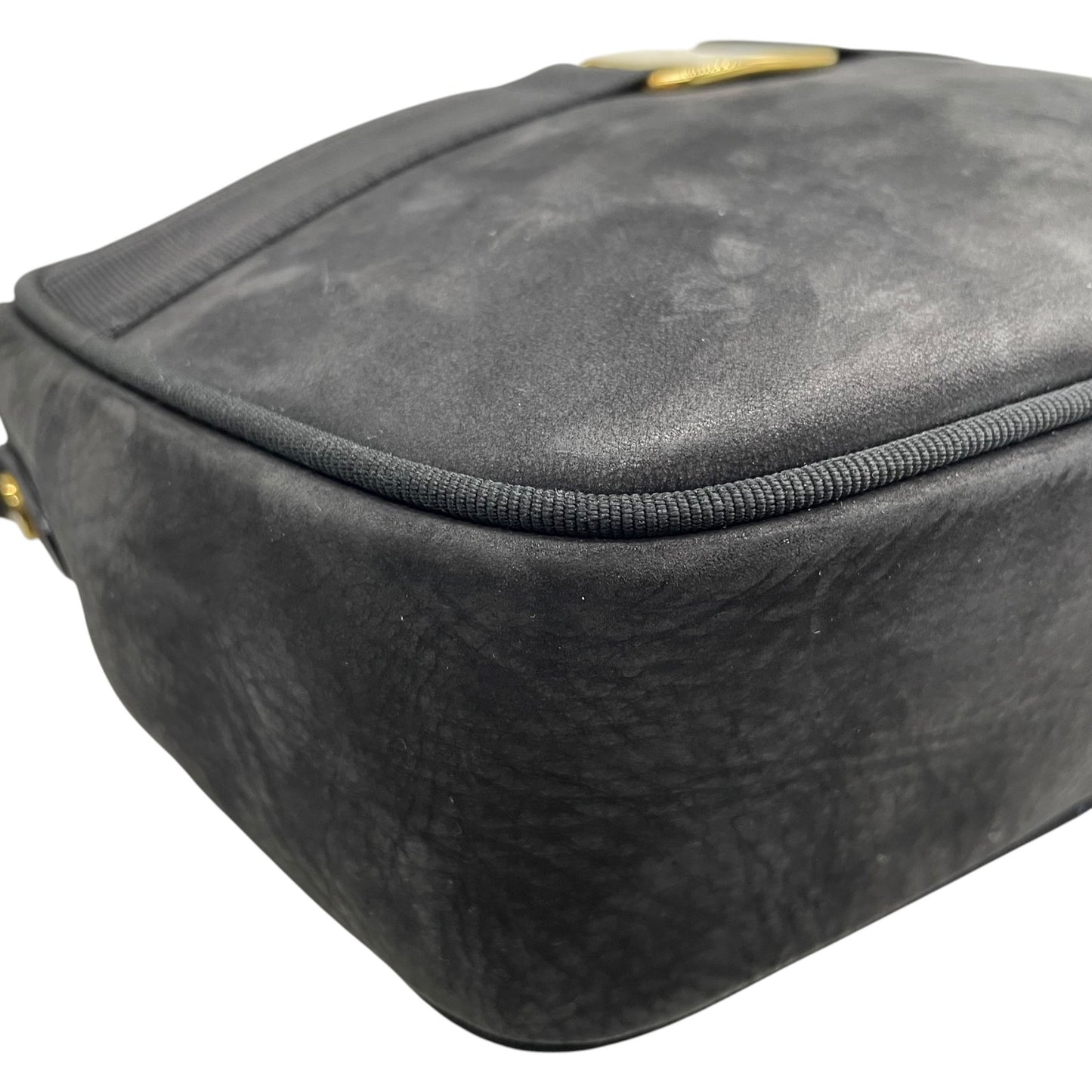 サルヴァトーレ フェラガモ Salvatore Ferragamo ヴァラリボン ショルダーバッグ スエード 黒 ブラック 金金具 ゴールド金具 ヴィンテージ C6