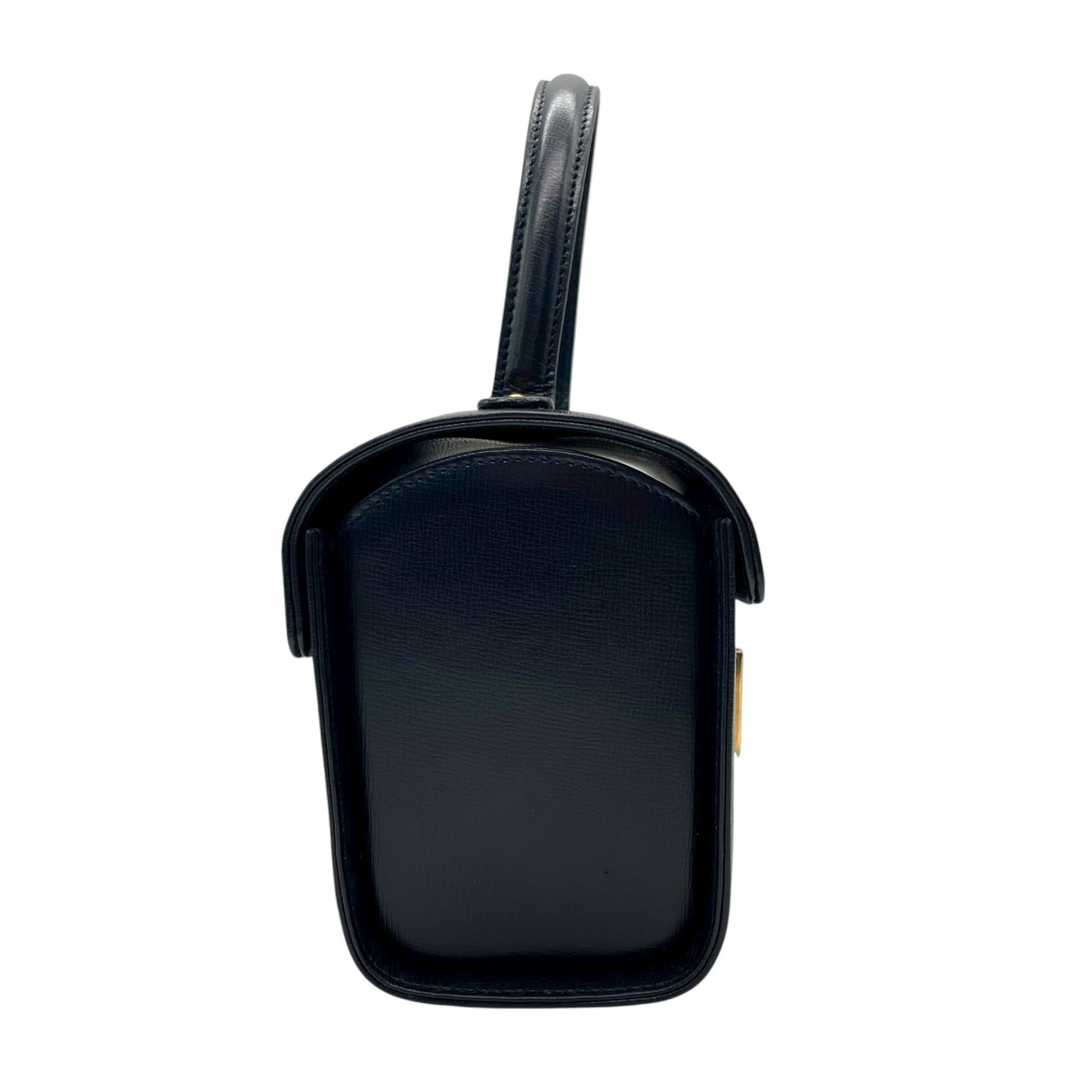 未使用級 極 美品 ヴァレクストラ Valextra ハンドバッグ ミニ レザー ネイビー 紺 金金具 ゴールド金具 イタリア製 上品 B