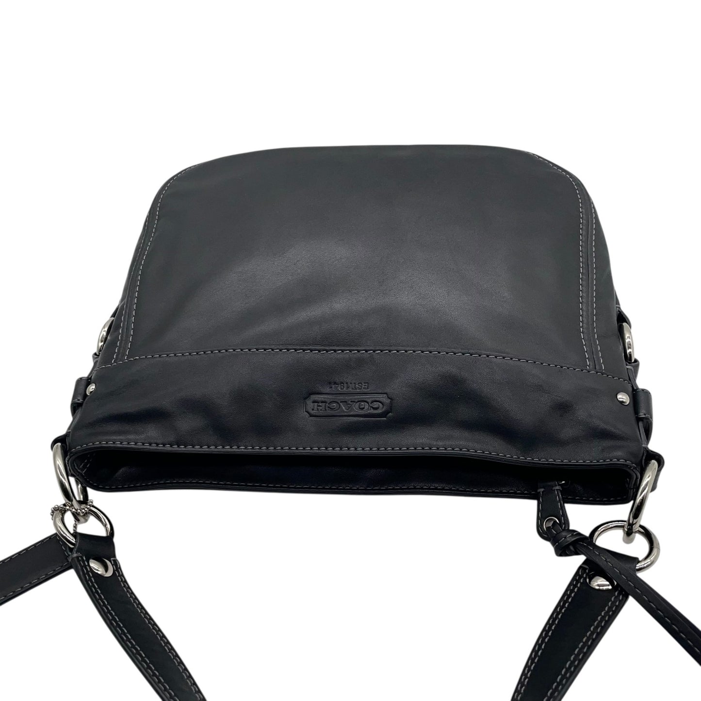 コーチ COACH レザー ショルダーバッグ ワンショルダー 黒 ブラック 2WAY グローブタンレザー シルバー金具 S50