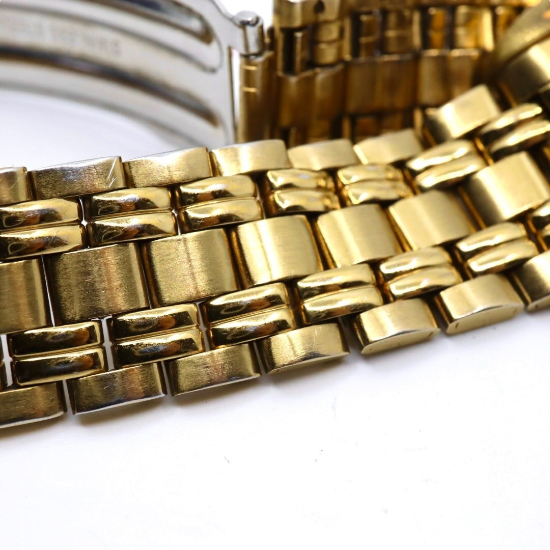 【稼働品】 seiko セイコー キネティック 腕時計 5M22-7B40 メンズ ゴールド ホワイト文字盤 デイト アナログ ヴィンテージ ドレスウォッチ クラシックデザイン エレガント ビジネス 自動巻き発電 高級モデル クリーニング済み G4