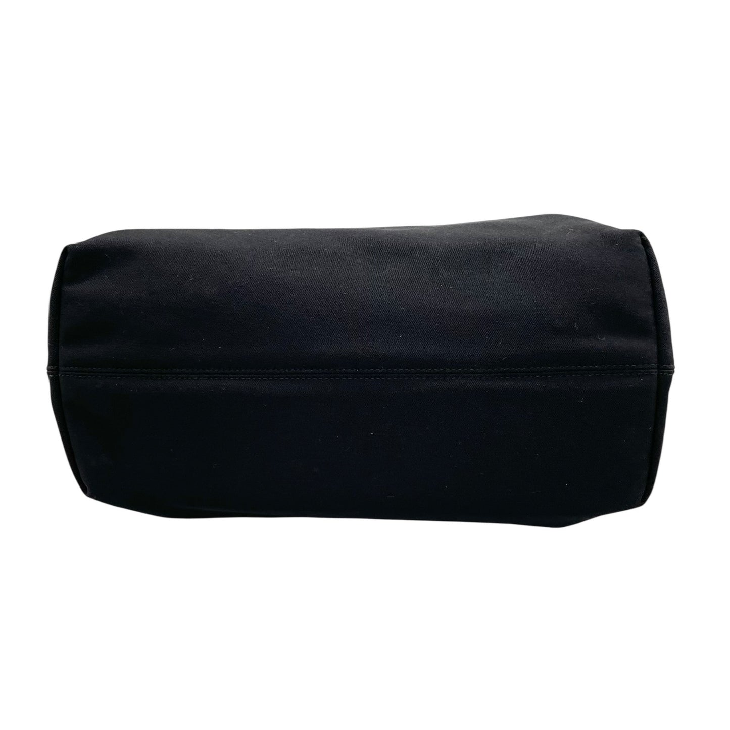 美品 サルヴァトーレ フェラガモ Salvatore Ferragamo ナイロン×レザー チェーントートバッグ 黒 ブラック シルバー金具 ロゴチャーム D4