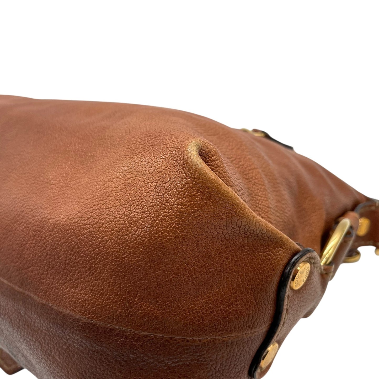 トッズ TOD’S レザー ハンドバッグ 茶色 ブラウン 金金具 ゴールド金具 ステッチデザイン 本革 B4