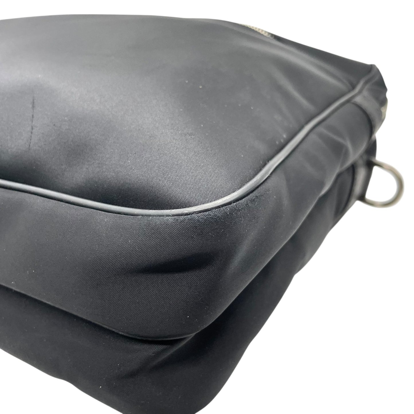 バーバリー BURBERRY ビジネスバッグ ブリーフケース ナイロン×レザー 黒 ブラック シルバー金具 2WAY メンズ E