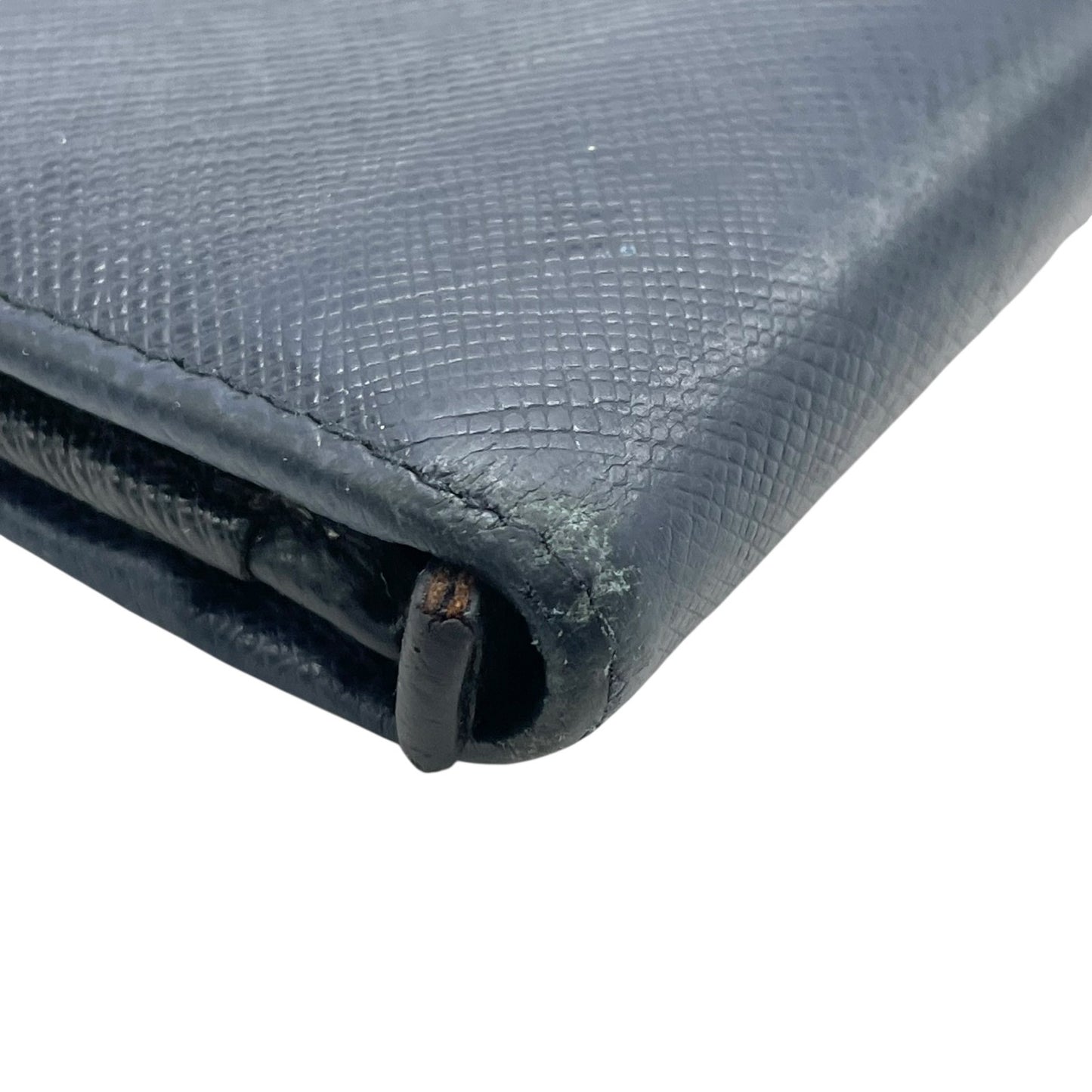 プラダ PRADA 長財布 ネイビー 紺 サフィアーノレザー シルバー金具 ロゴ 2MV836 メンズ M1